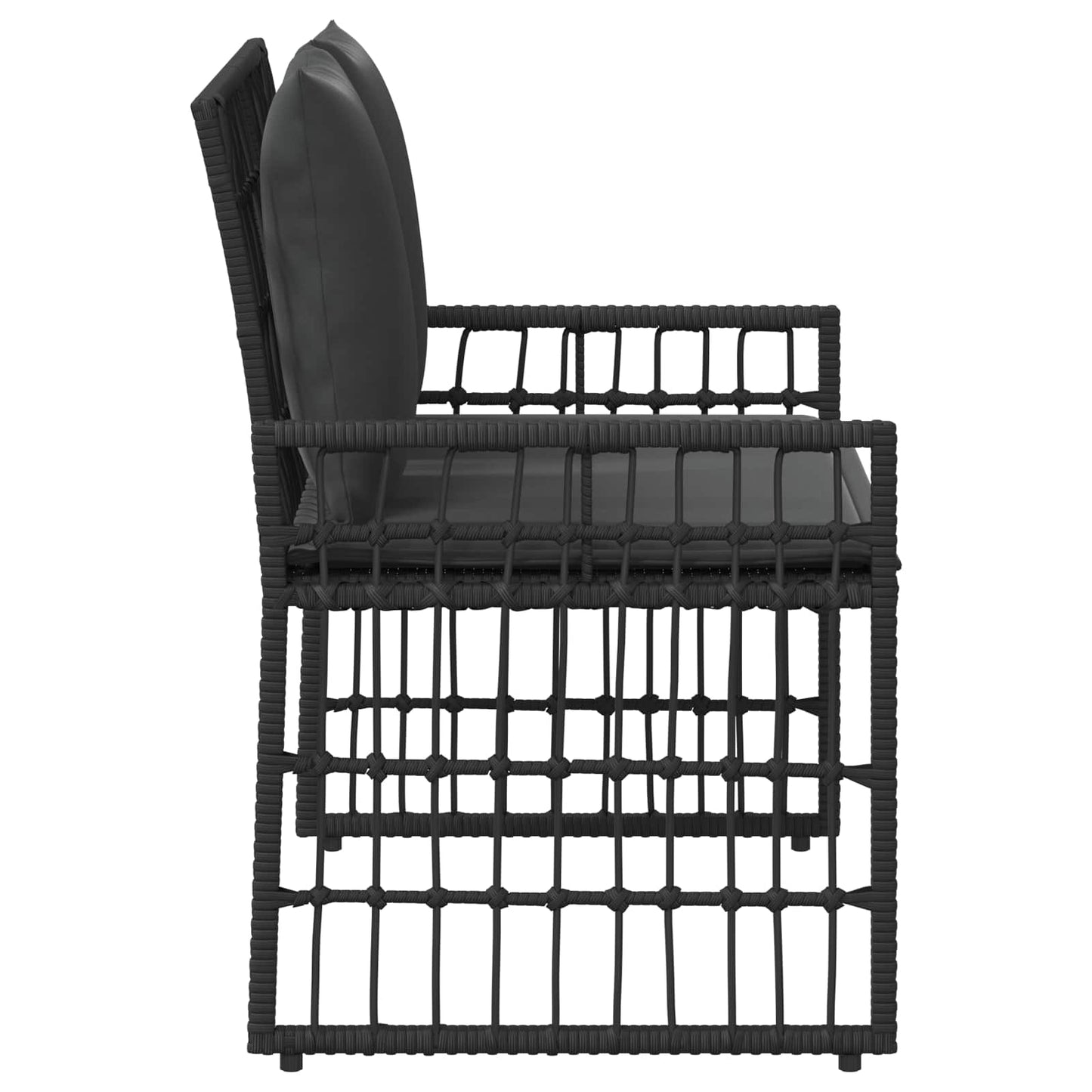 Bank Outdoor 2 -Seater 116 x 55 x 82 cm Steel and Poly Rattan