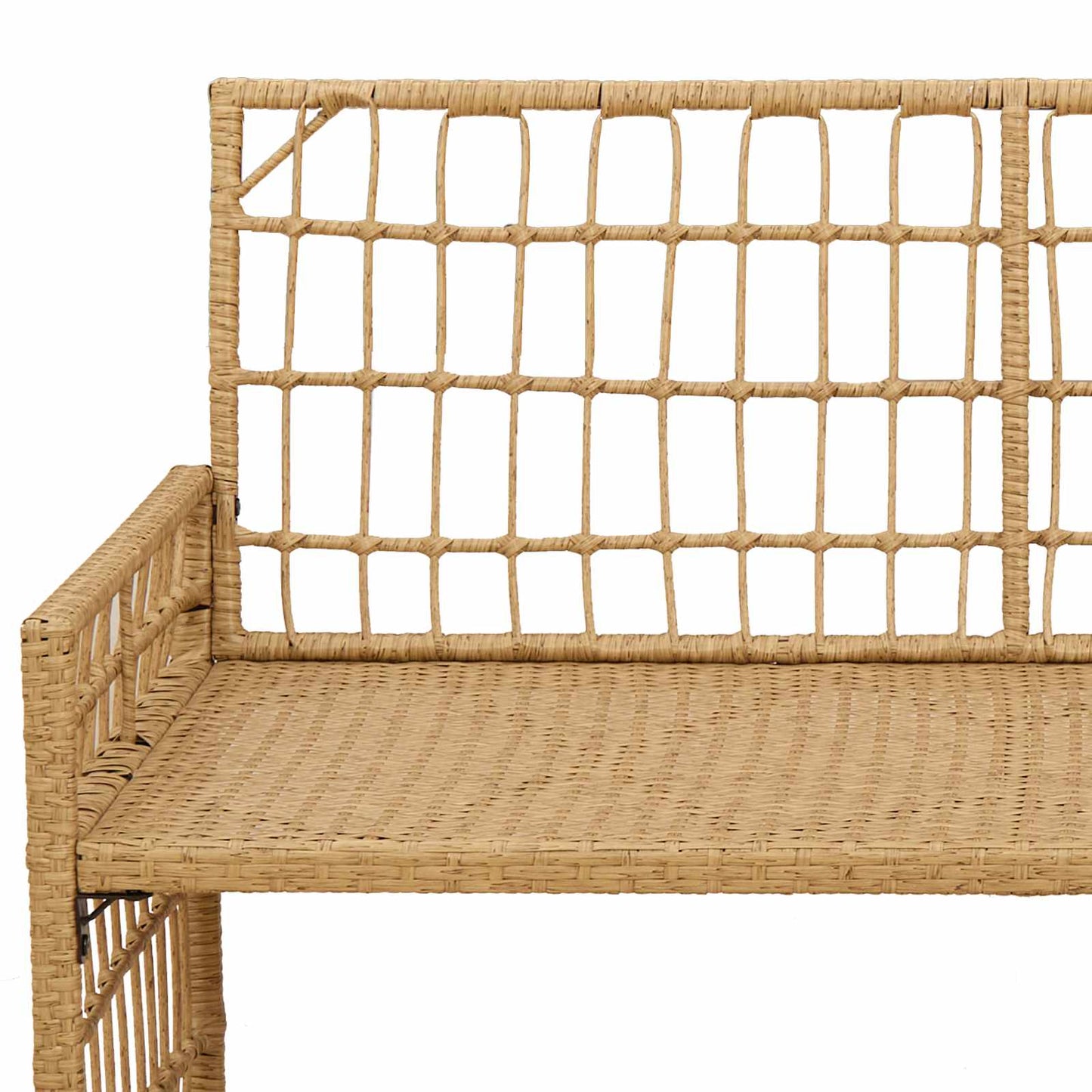Bank Outdoor 2 -Seater 116 x 55 x 82 cm Steel and Poly Rattan