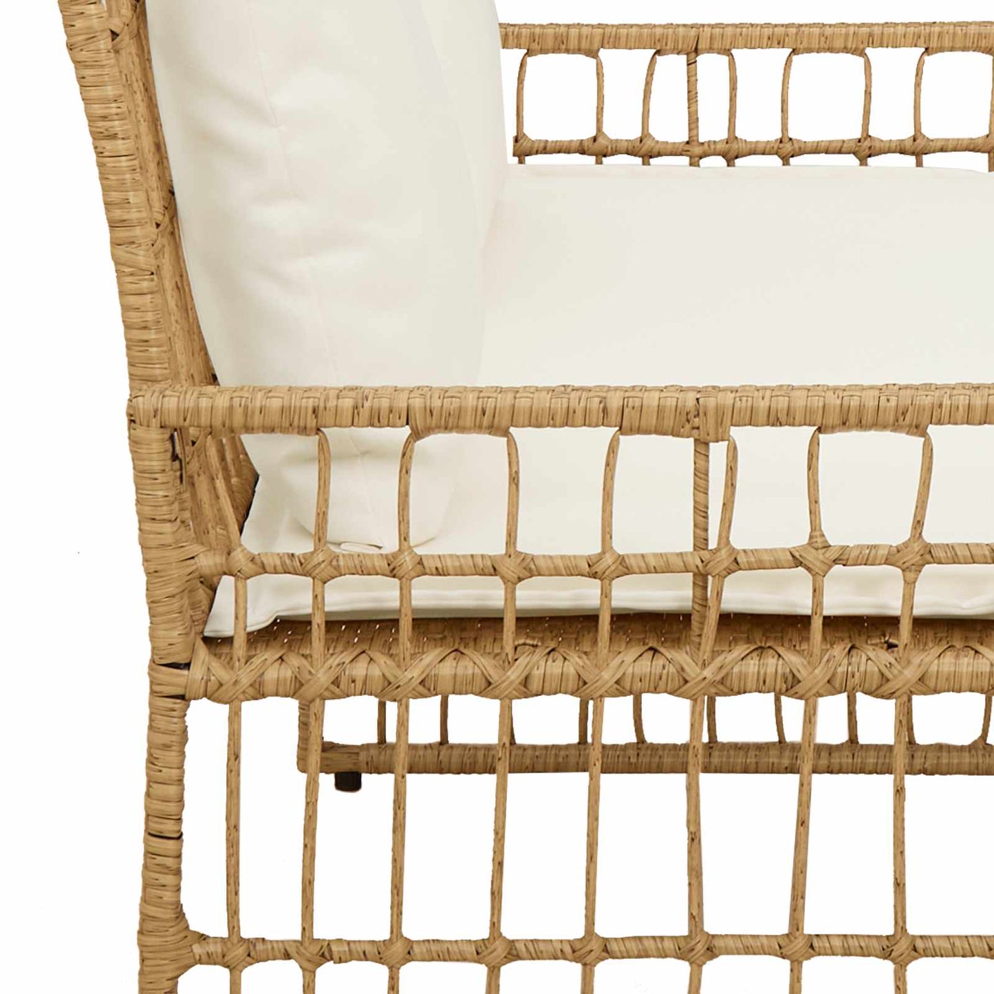 Bank Outdoor 2 -Seater 116 x 55 x 82 cm Steel and Poly Rattan