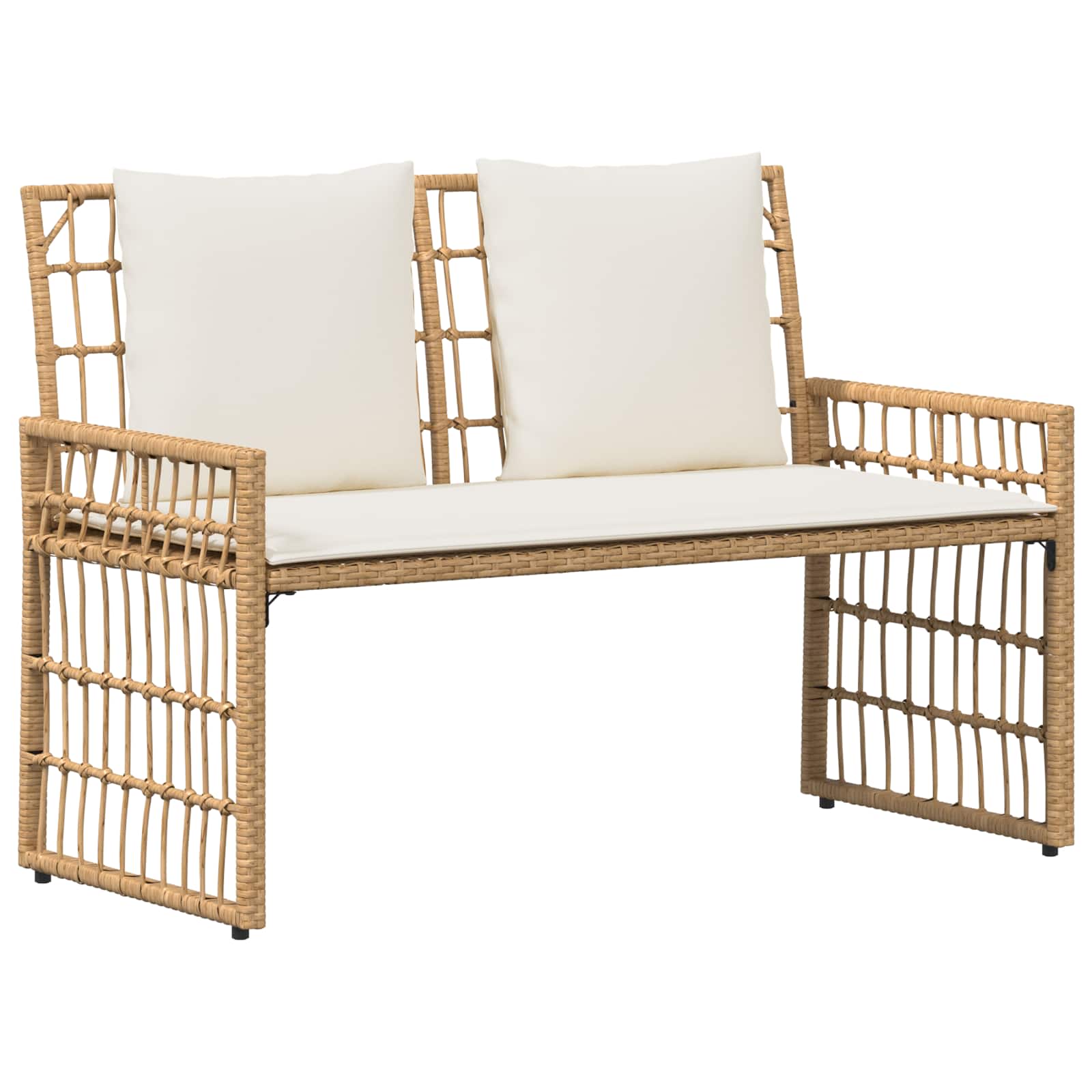 Bank Outdoor 2 -Seater 116 x 55 x 82 cm Steel and Poly Rattan