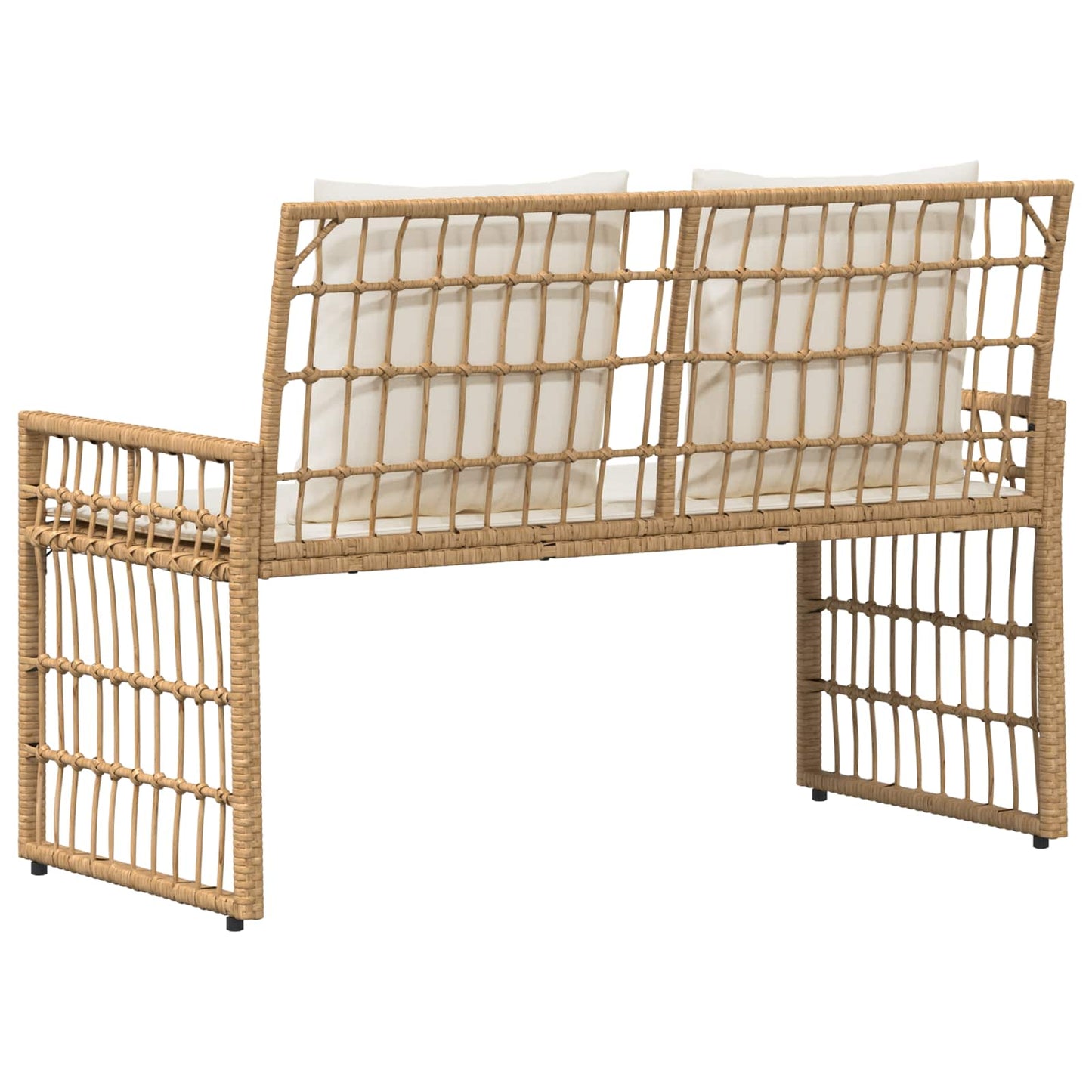 Bank Outdoor 2 -Seater 116 x 55 x 82 cm Steel and Poly Rattan