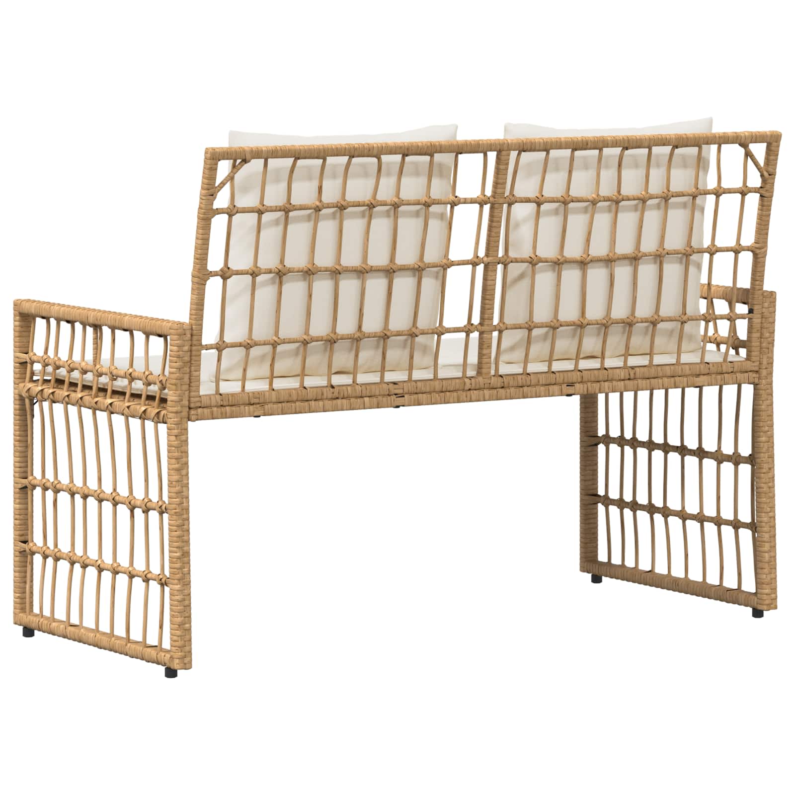 Bank Outdoor 2 -Seater 116 x 55 x 82 cm Steel and Poly Rattan