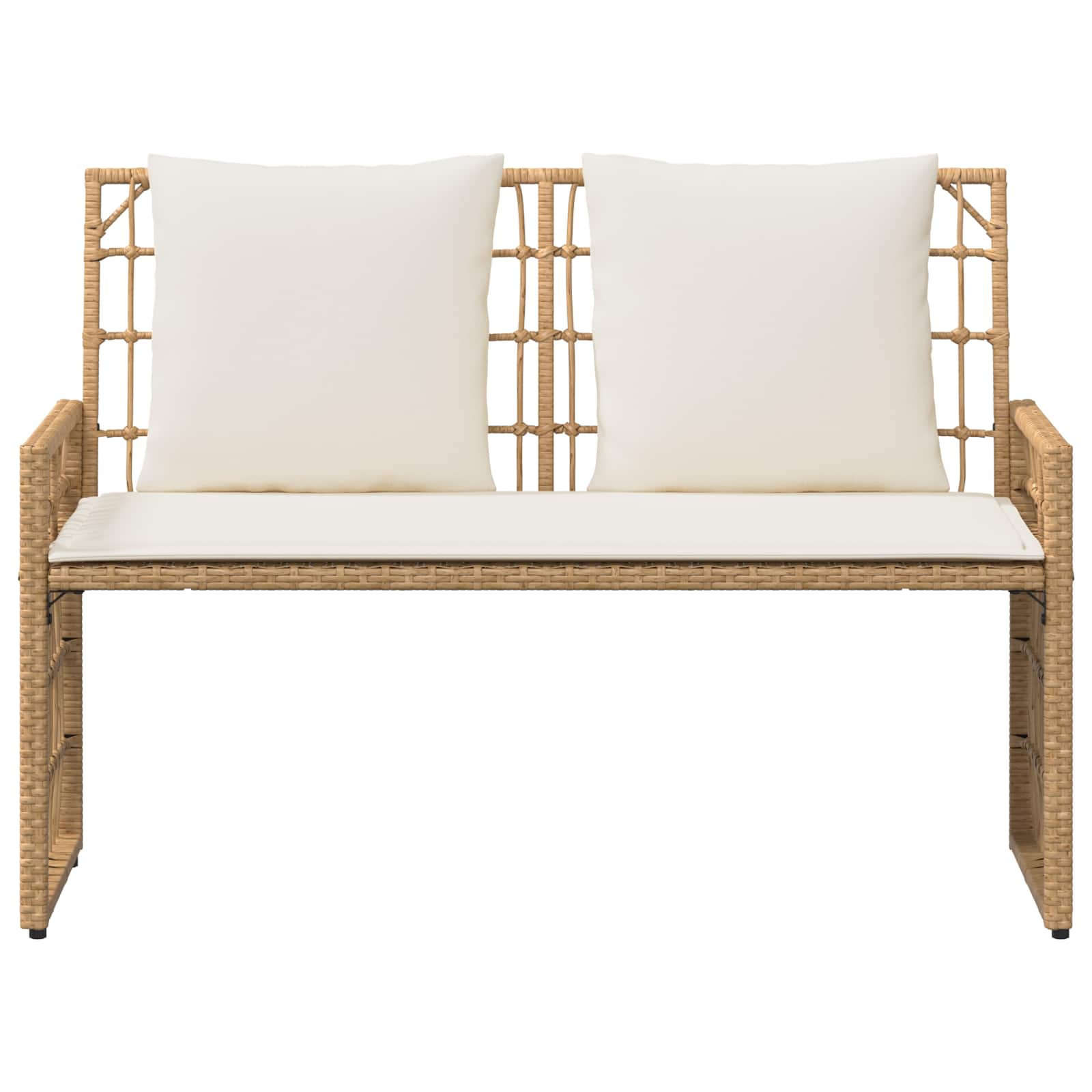 Bank Outdoor 2 -Seater 116 x 55 x 82 cm Steel and Poly Rattan