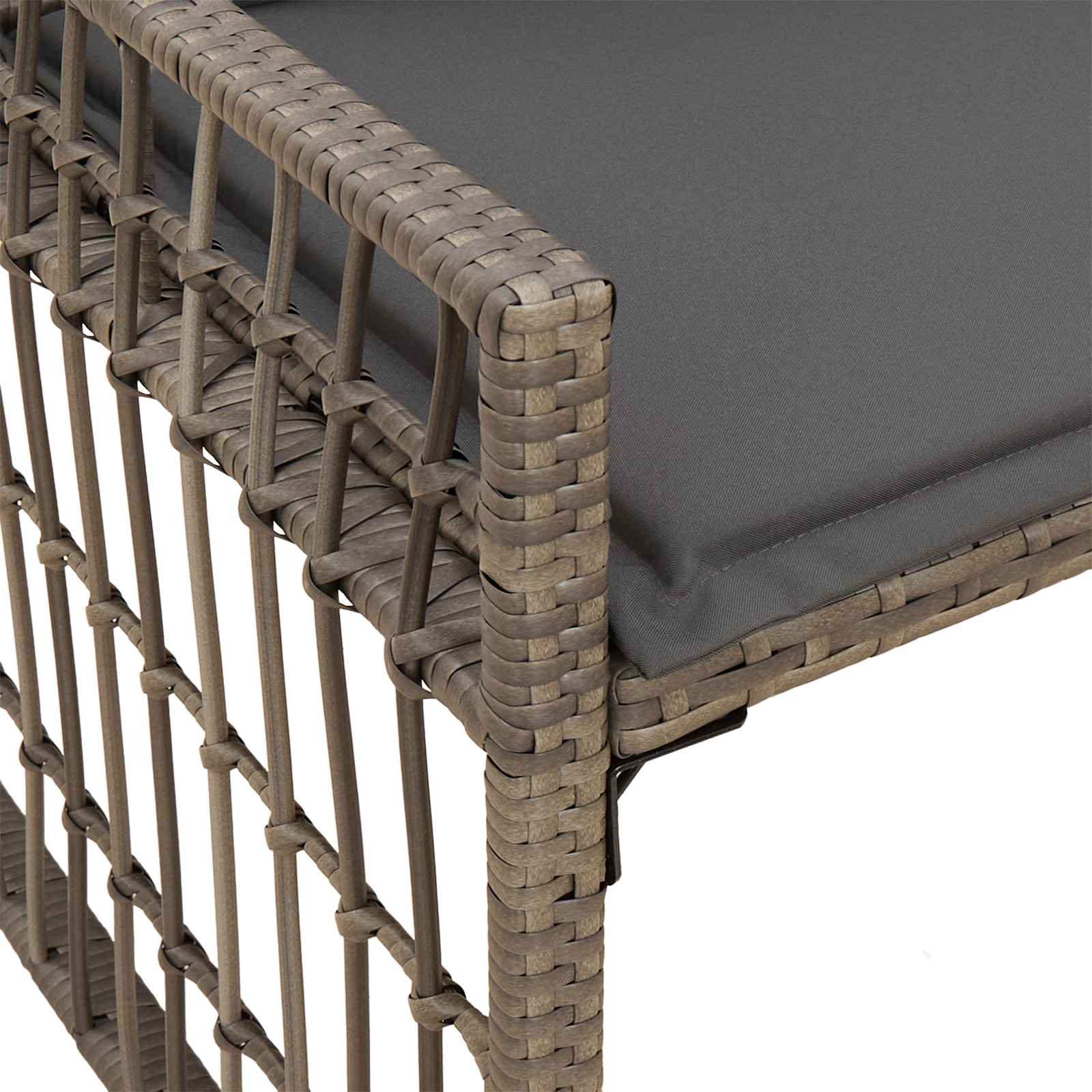 Bank Outdoor 2 -Seater 116 x 55 x 82 cm Steel and Poly Rattan