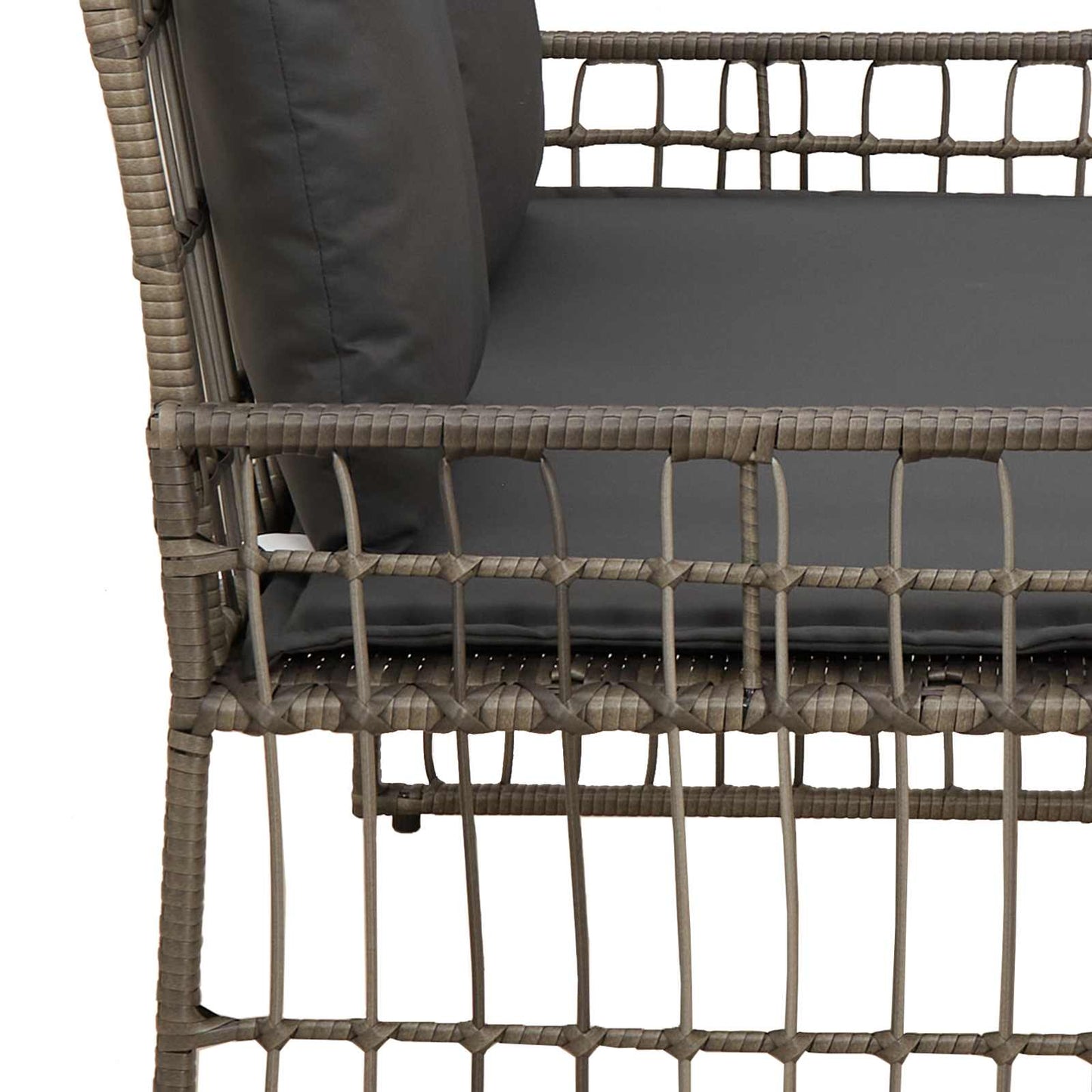 Bank Outdoor 2 -Seater 116 x 55 x 82 cm Steel and Poly Rattan