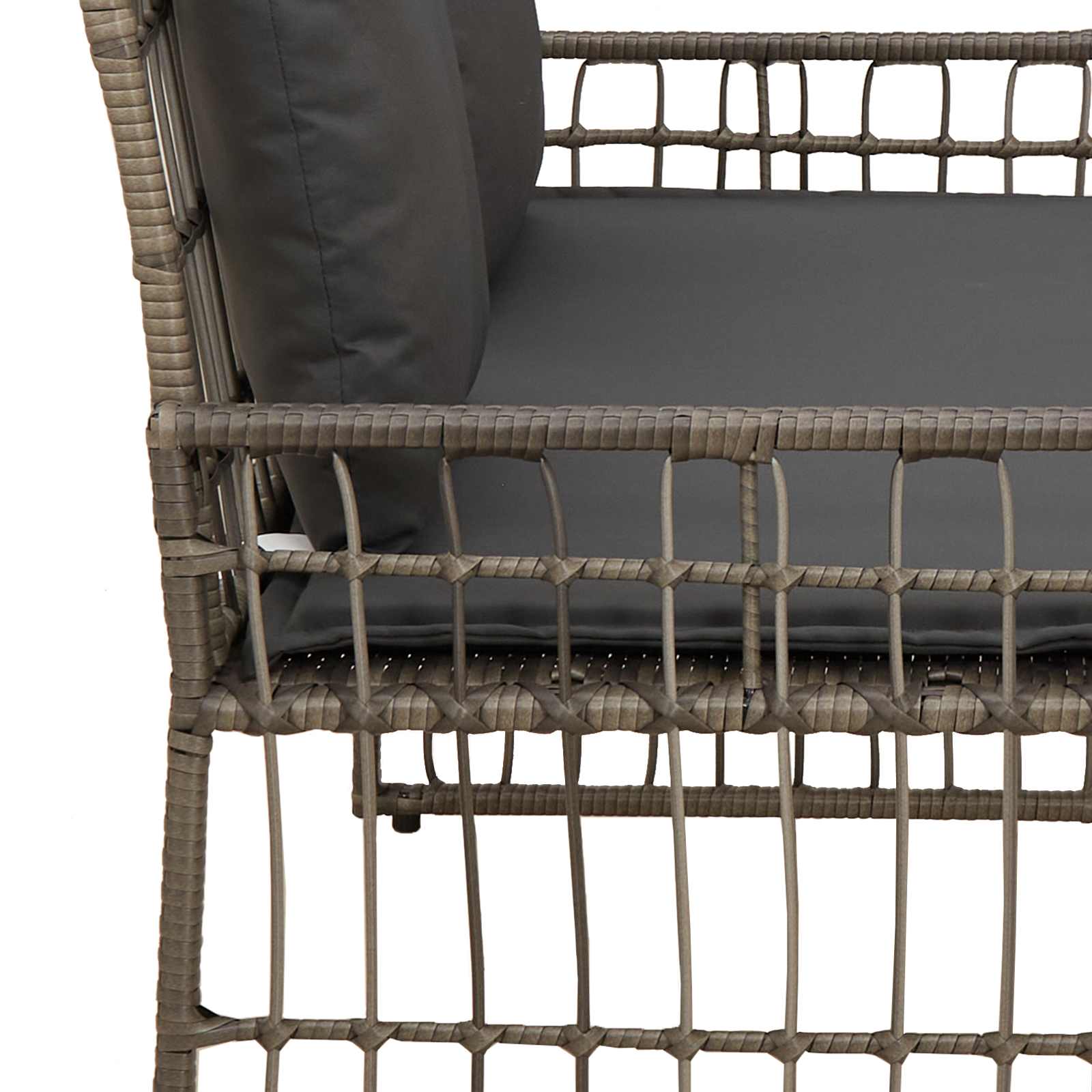 Bank Outdoor 2 -Seater 116 x 55 x 82 cm Steel and Poly Rattan