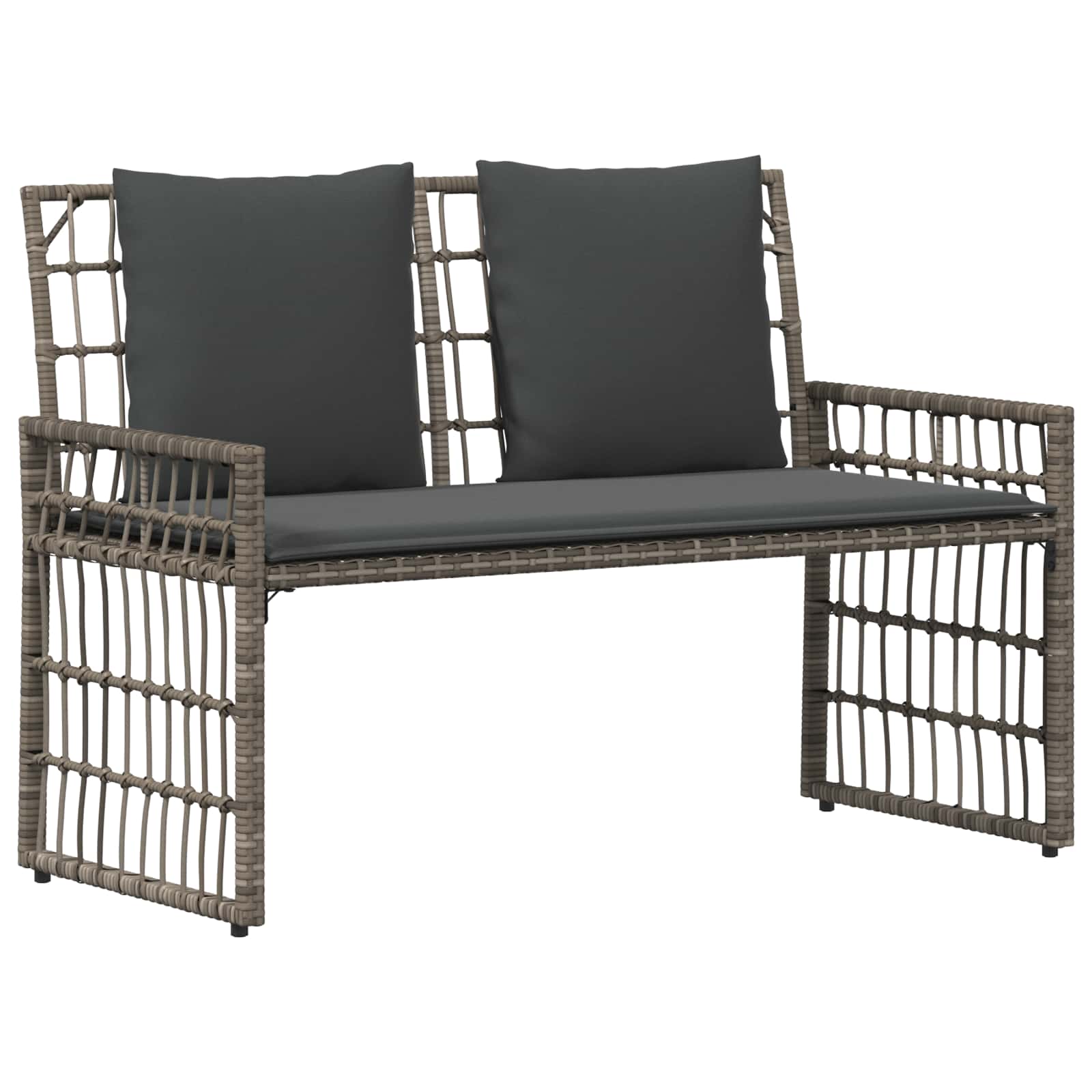 Bank Outdoor 2 -Seater 116 x 55 x 82 cm Steel and Poly Rattan