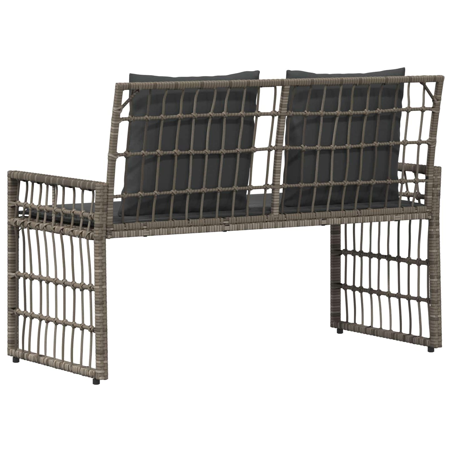 Bank Outdoor 2 -Seater 116 x 55 x 82 cm Steel and Poly Rattan