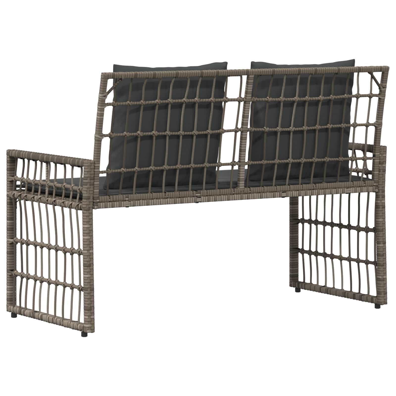 Bank Outdoor 2 -Seater 116 x 55 x 82 cm Steel and Poly Rattan