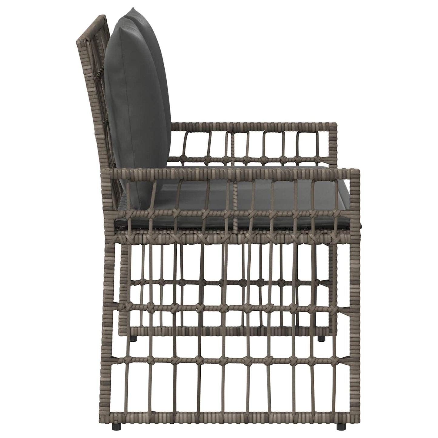 Bank Outdoor 2 -Seater 116 x 55 x 82 cm Steel and Poly Rattan