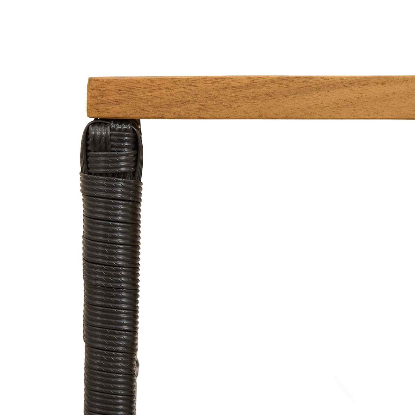 Tisch für Outdoor Schwarz 80 x 40 x 40 cm Steel and Poly Rattan