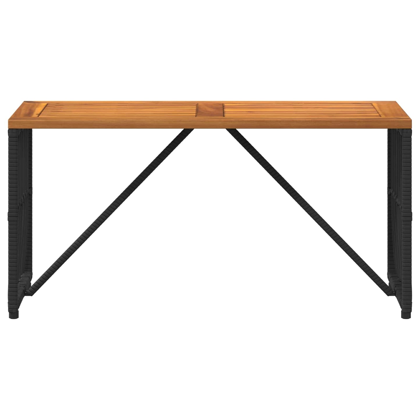 Tisch für Outdoor Schwarz 80 x 40 x 40 cm Steel and Poly Rattan