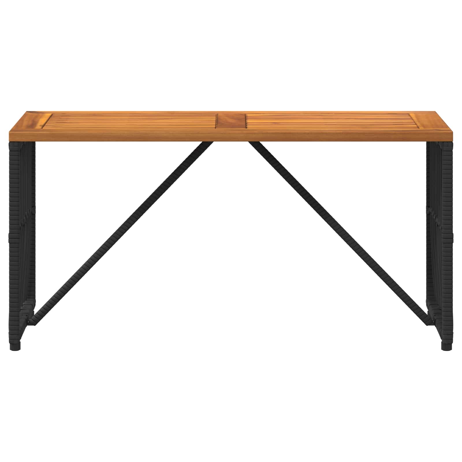 Tisch für Outdoor Schwarz 80 x 40 x 40 cm Steel and Poly Rattan