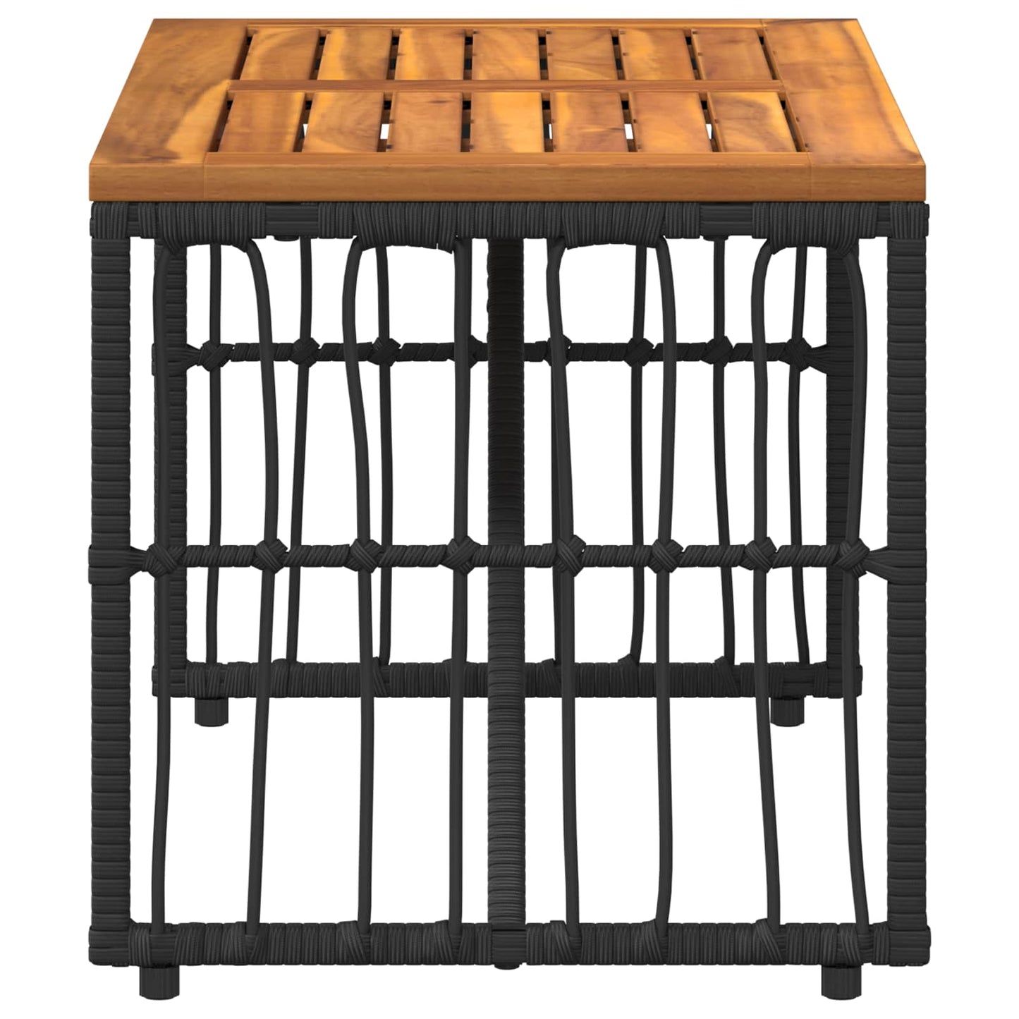 Tisch für Outdoor Schwarz 80 x 40 x 40 cm Steel and Poly Rattan