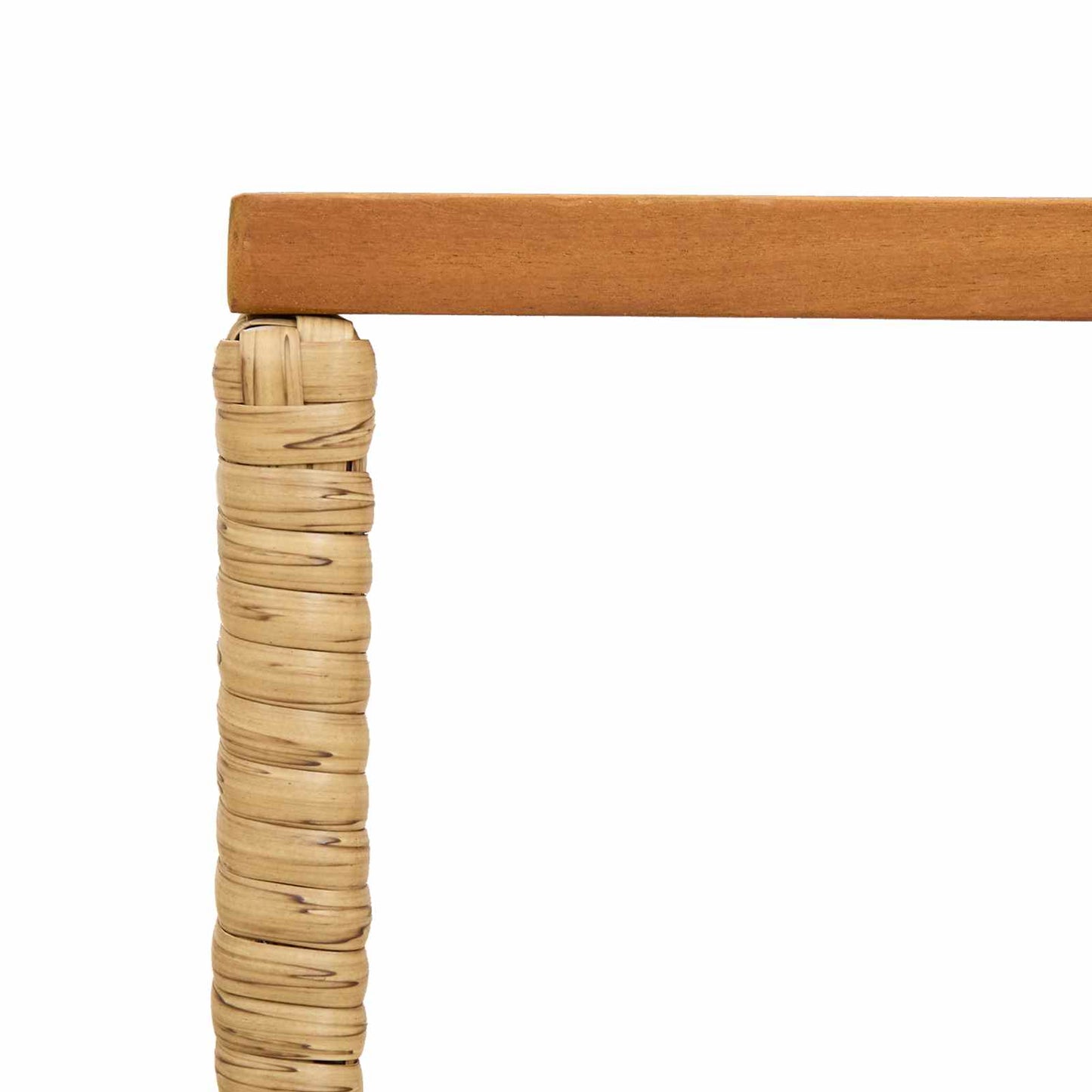 Tisch für Outdoor Natur 80 x 40 x 40 cm Steel and Poly Rattan