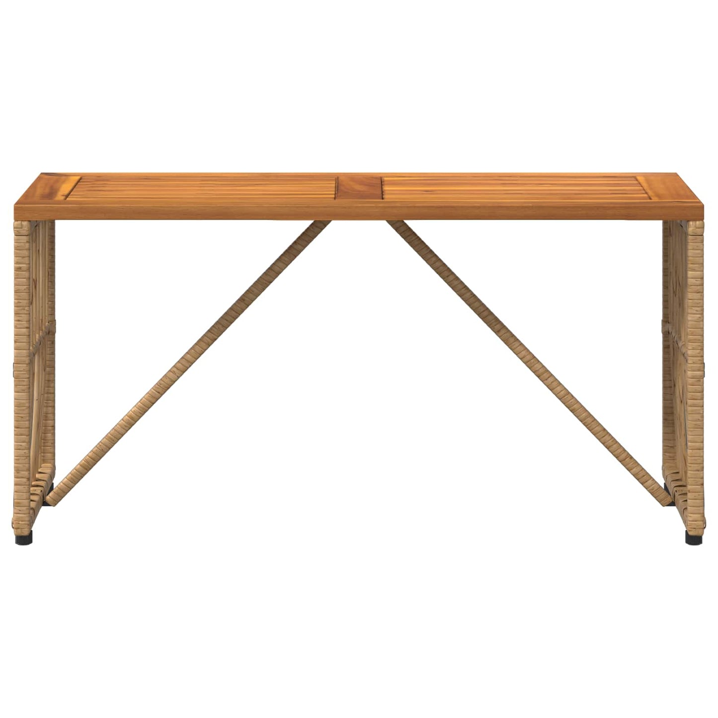 Tisch für Outdoor Natur 80 x 40 x 40 cm Steel and Poly Rattan