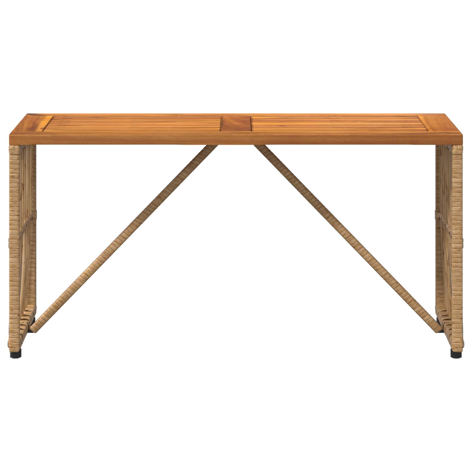 Tisch für Outdoor Natur 80 x 40 x 40 cm Steel and Poly Rattan