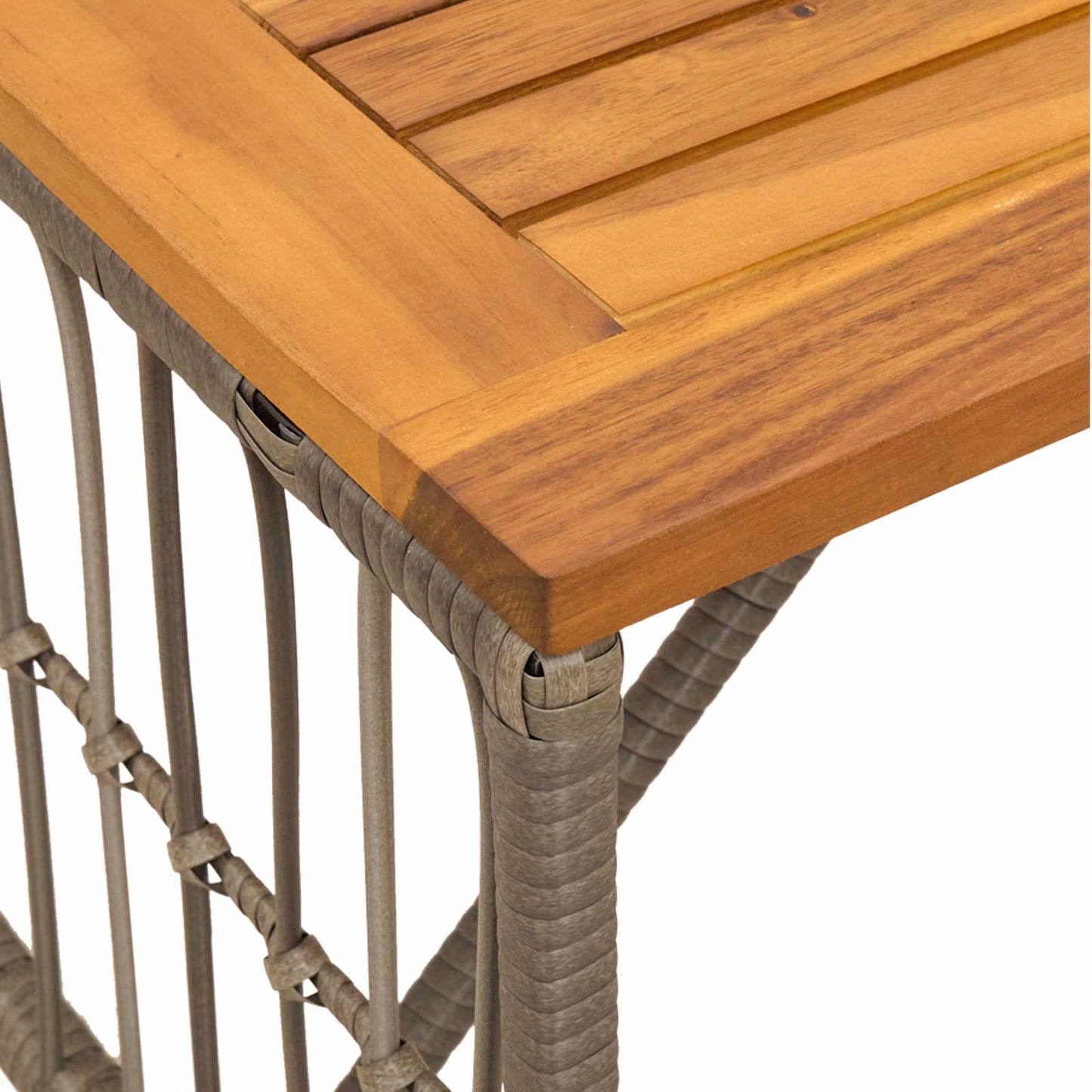 Tisch für Outdoor Grau 80 x 40 x 40 cm Steel and Poly Rattan