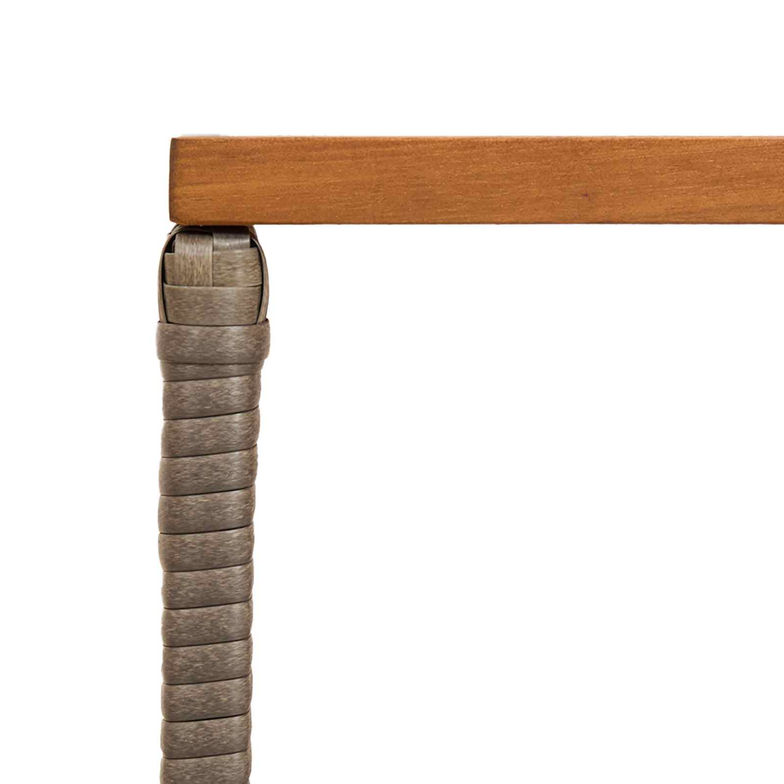 Tisch für Outdoor Grau 80 x 40 x 40 cm Steel and Poly Rattan