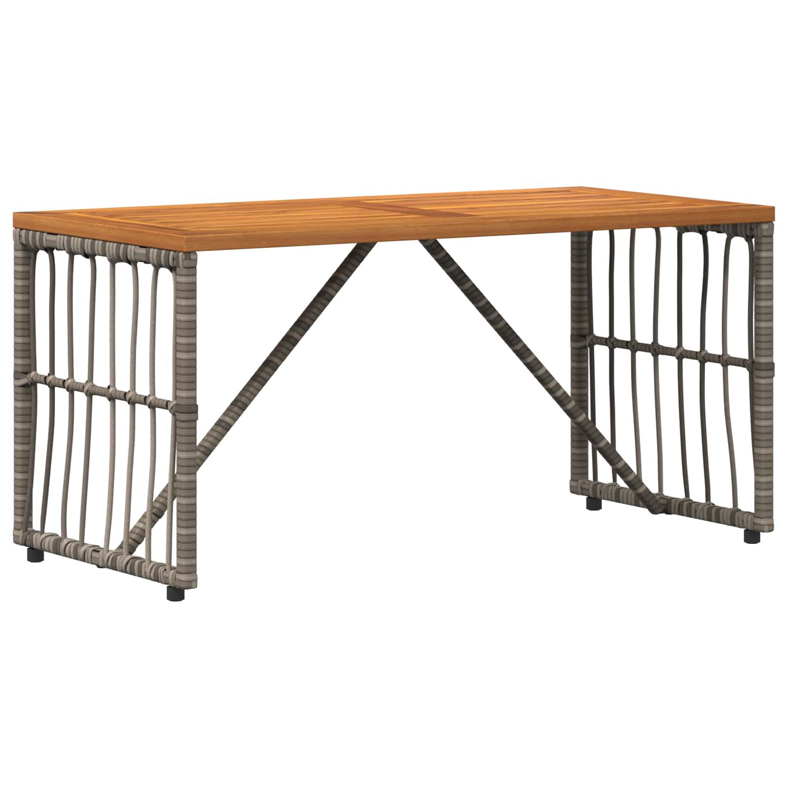 Tisch für Outdoor Grau 80 x 40 x 40 cm Steel and Poly Rattan
