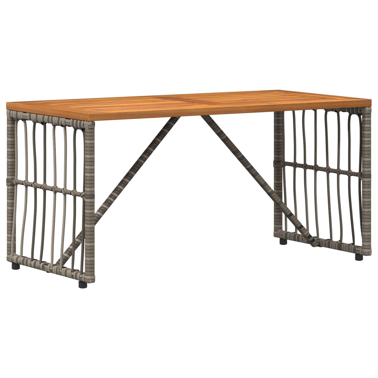 Tisch für Outdoor Grau 80 x 40 x 40 cm Steel and Poly Rattan