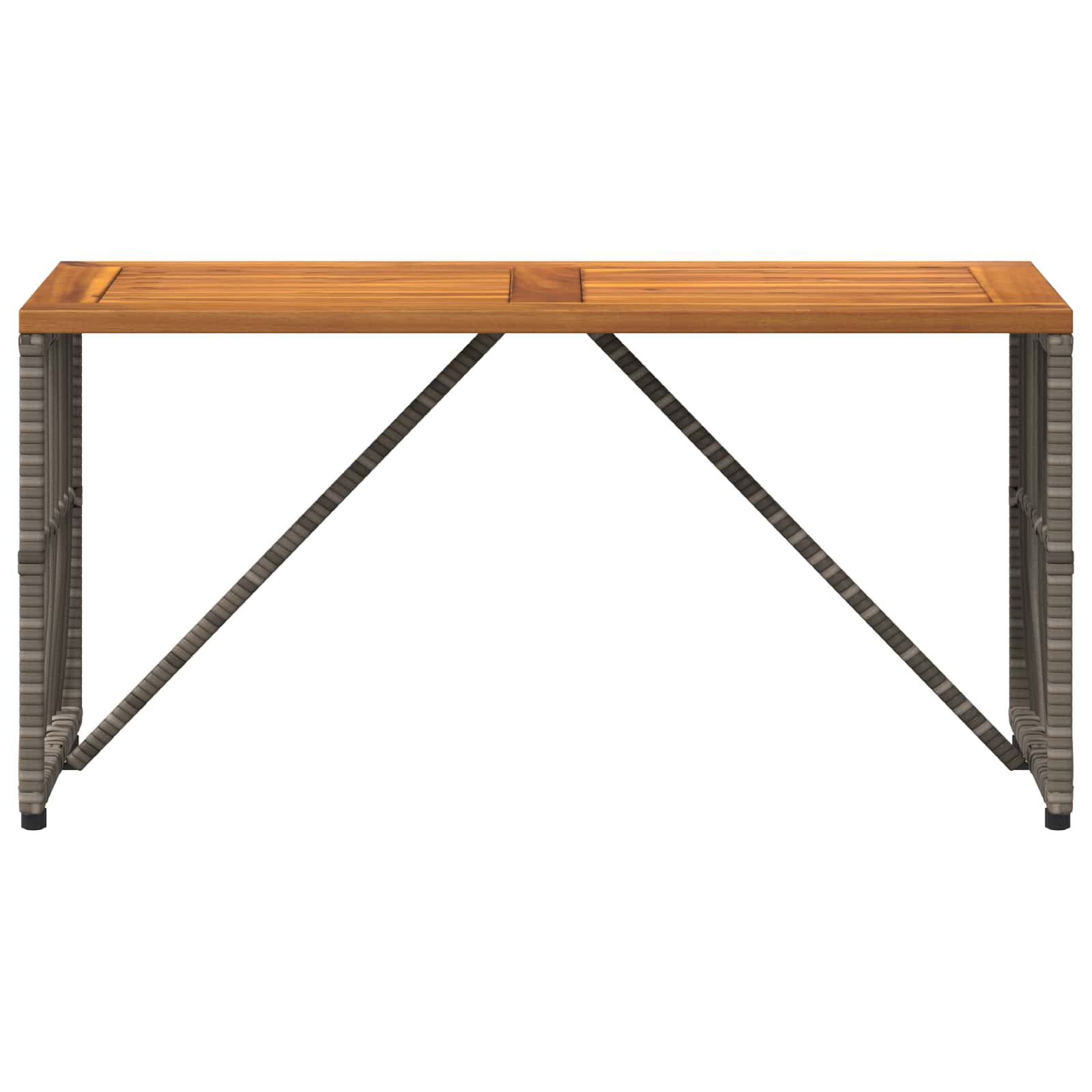 Tisch für Outdoor Grau 80 x 40 x 40 cm Steel and Poly Rattan