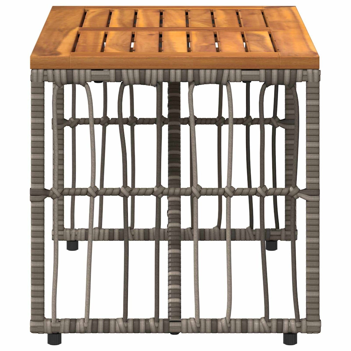 Tisch für Outdoor Grau 80 x 40 x 40 cm Steel and Poly Rattan