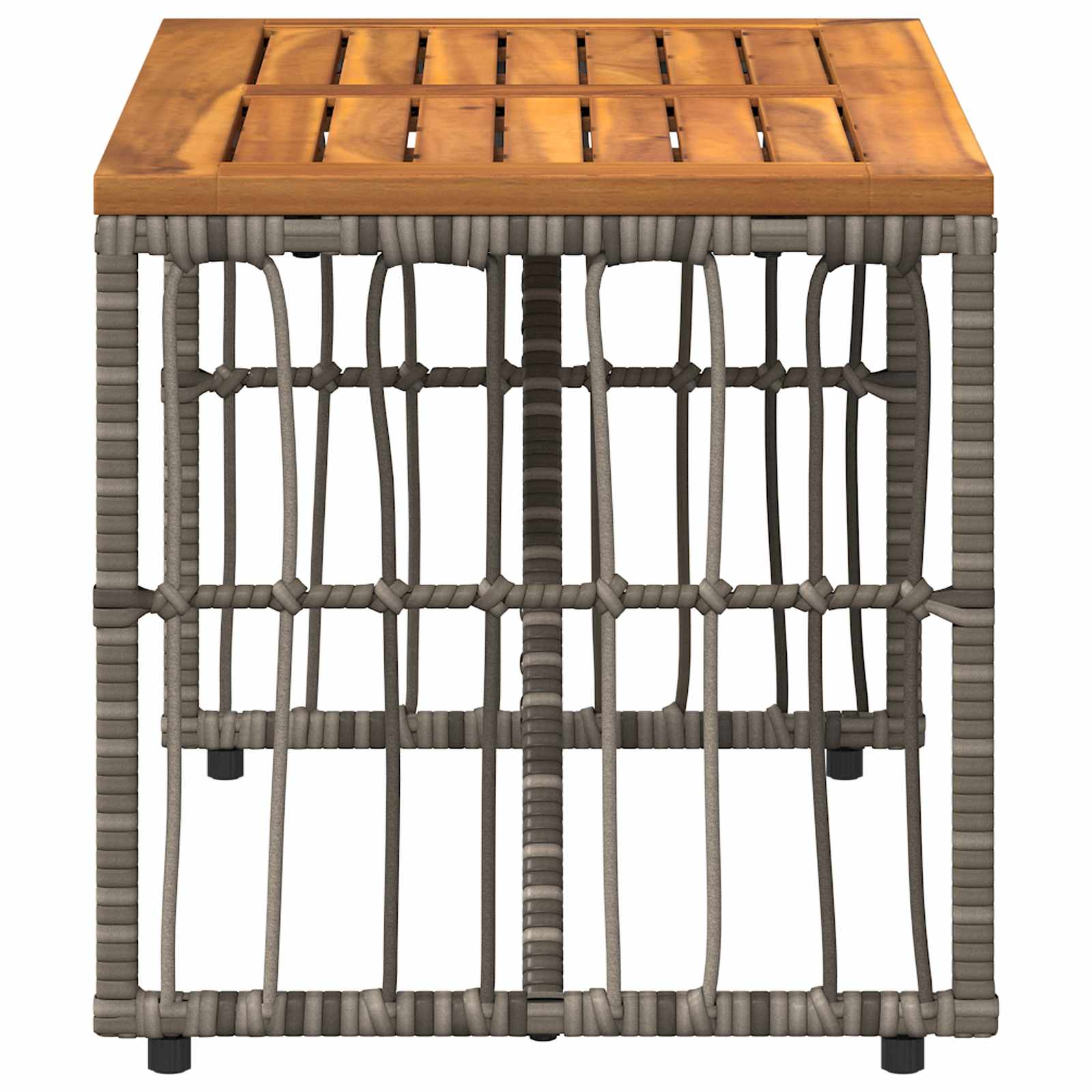 Tisch für Outdoor Grau 80 x 40 x 40 cm Steel and Poly Rattan