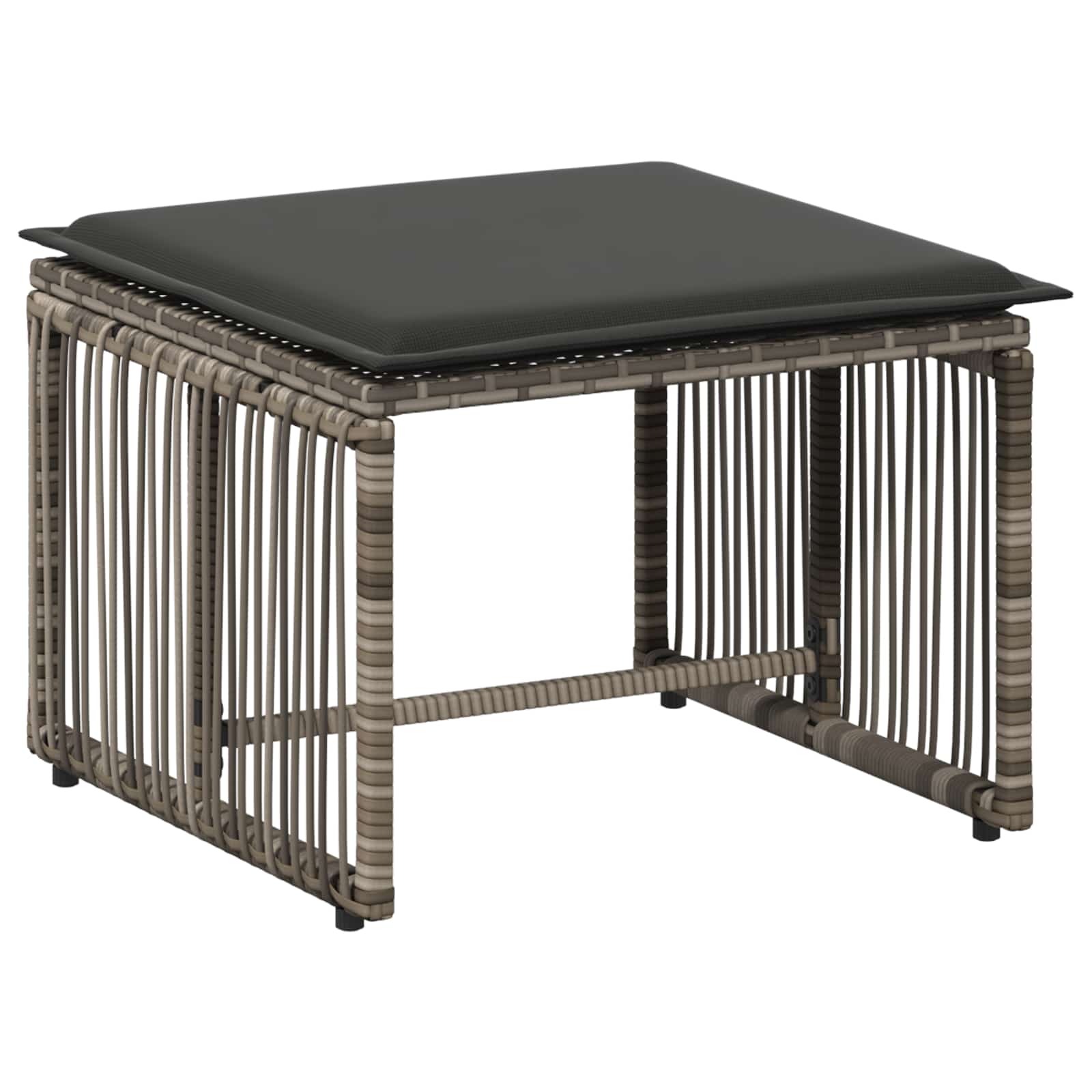 Gartenmöbel Set 11 Stk. Grau und Dunkelgrau Poly-Rattan