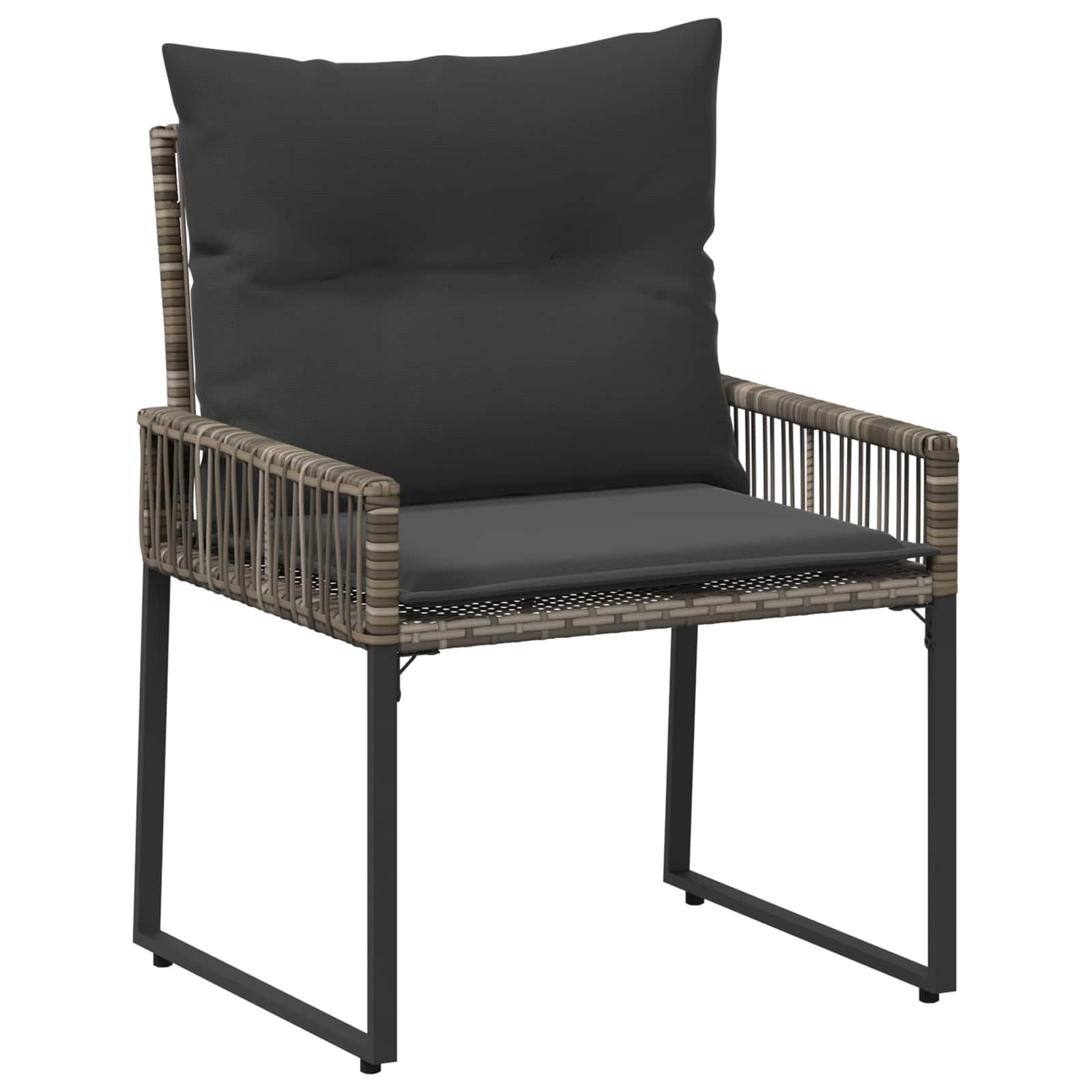 Gartenmöbel Set 7 stk. Grau und Dunkelgrau Poly-Rattan