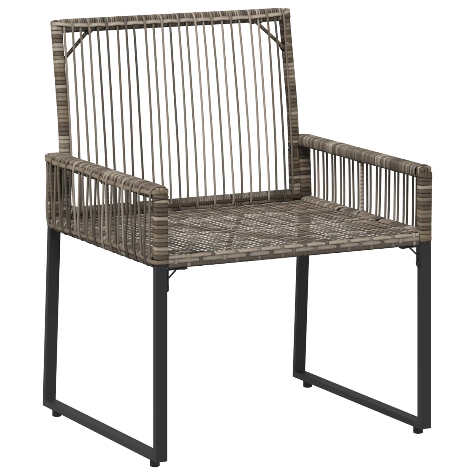 Gartenmöbel Set 7 Stk. Grau und Dunkelgrau Poly-Rattan