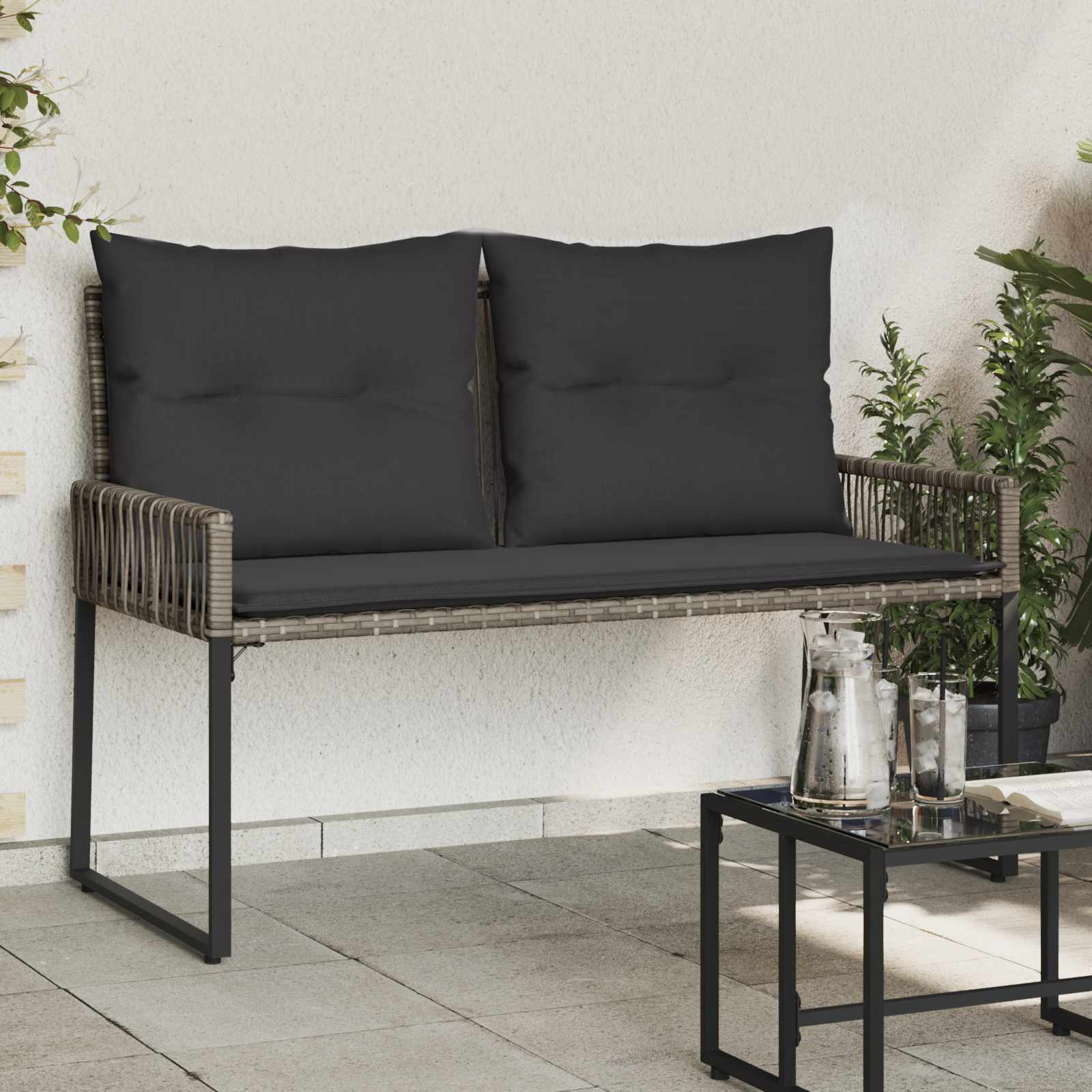 Bank Outdoor 2 -Seater 4 stk. 110 x 59 x 82 cm Poly-Rattan