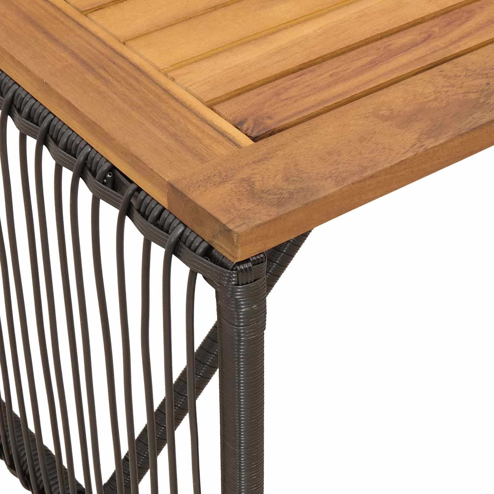 Tisch für Outdoor Schwarz und Braun 80 x 40 x 40 cm Poly-Rattan
