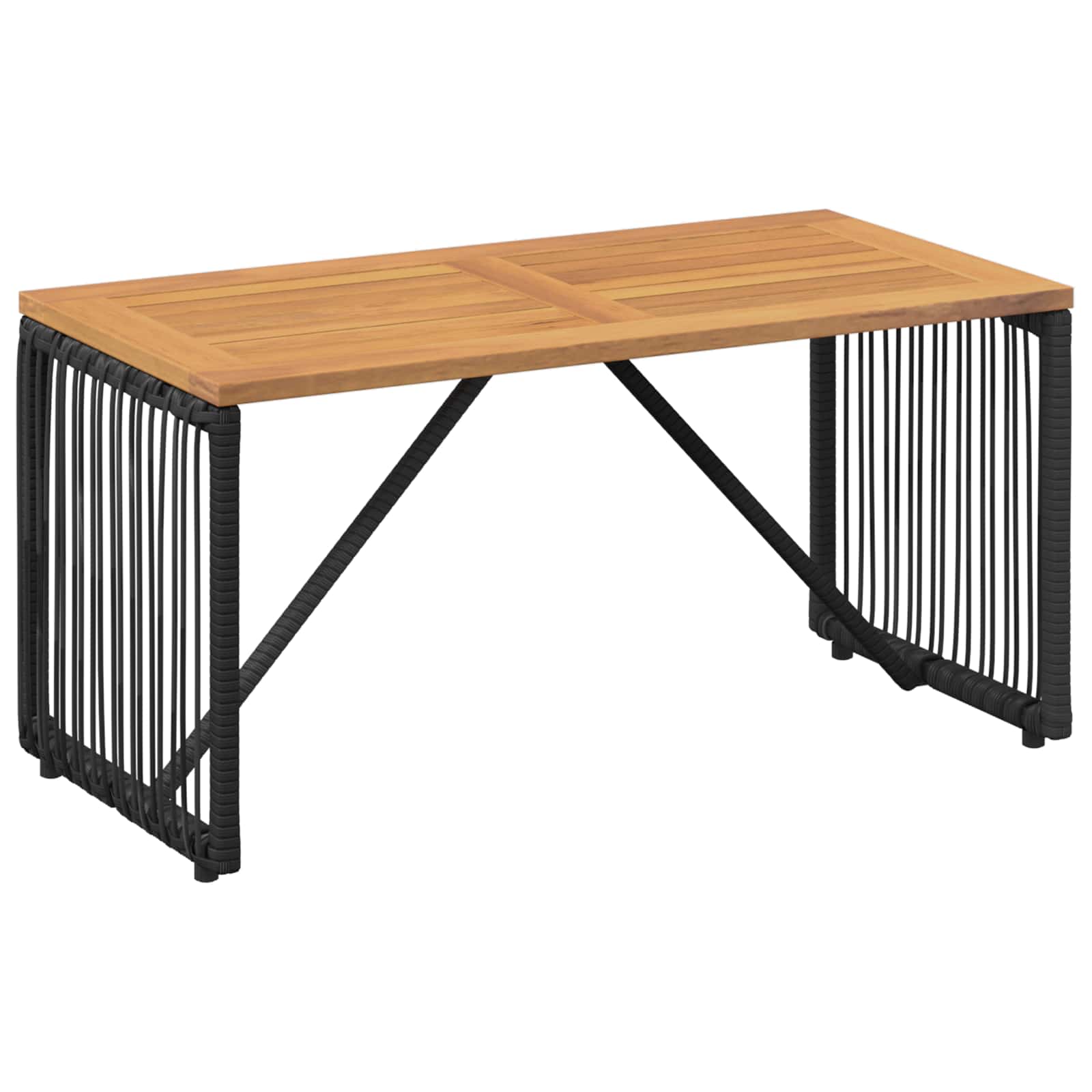 Tisch für Outdoor Schwarz und Braun 80 x 40 x 40 cm Poly-Rattan