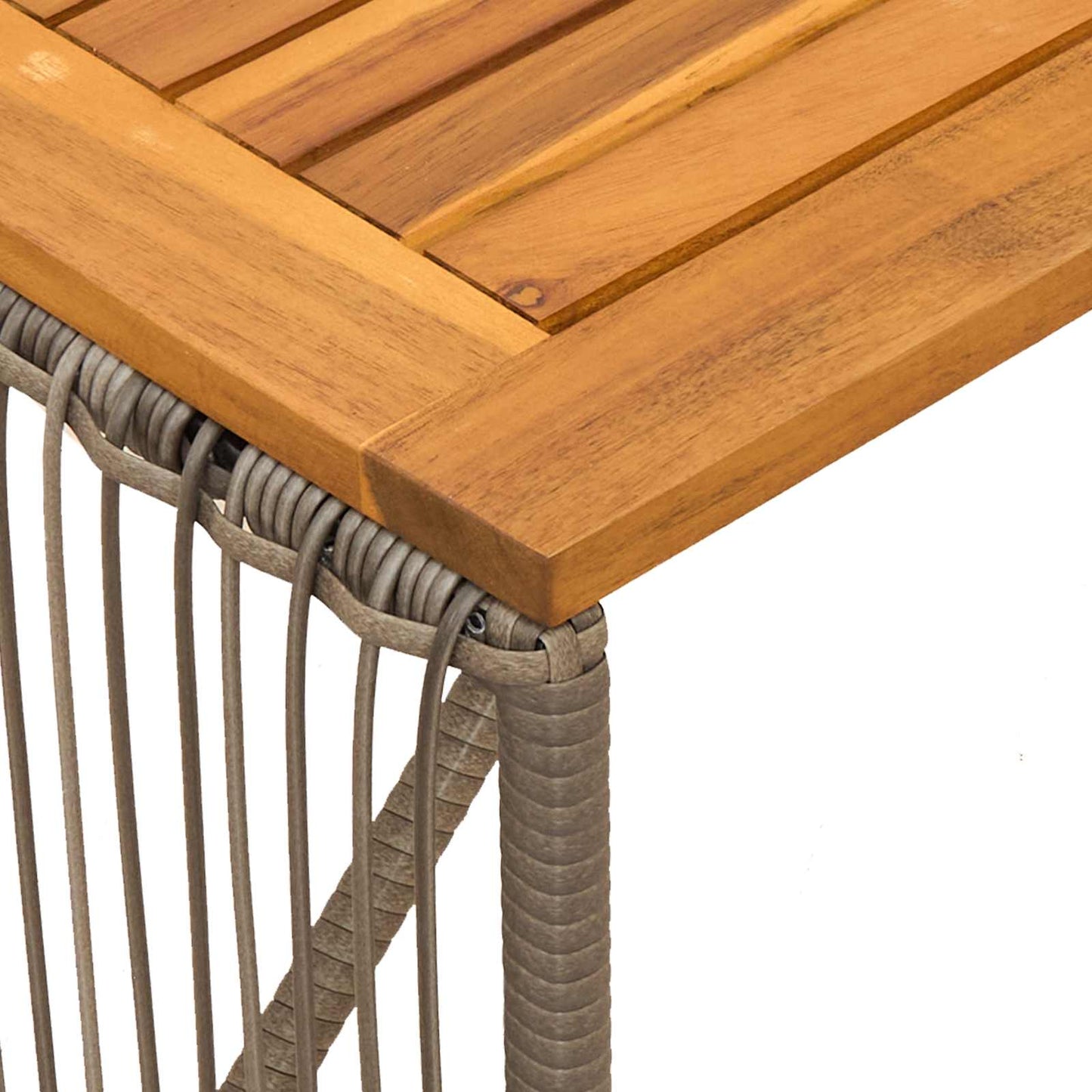 Tisch für Outdoor Grau und Braun 80 x 40 x 40 cm Poly-Rattan