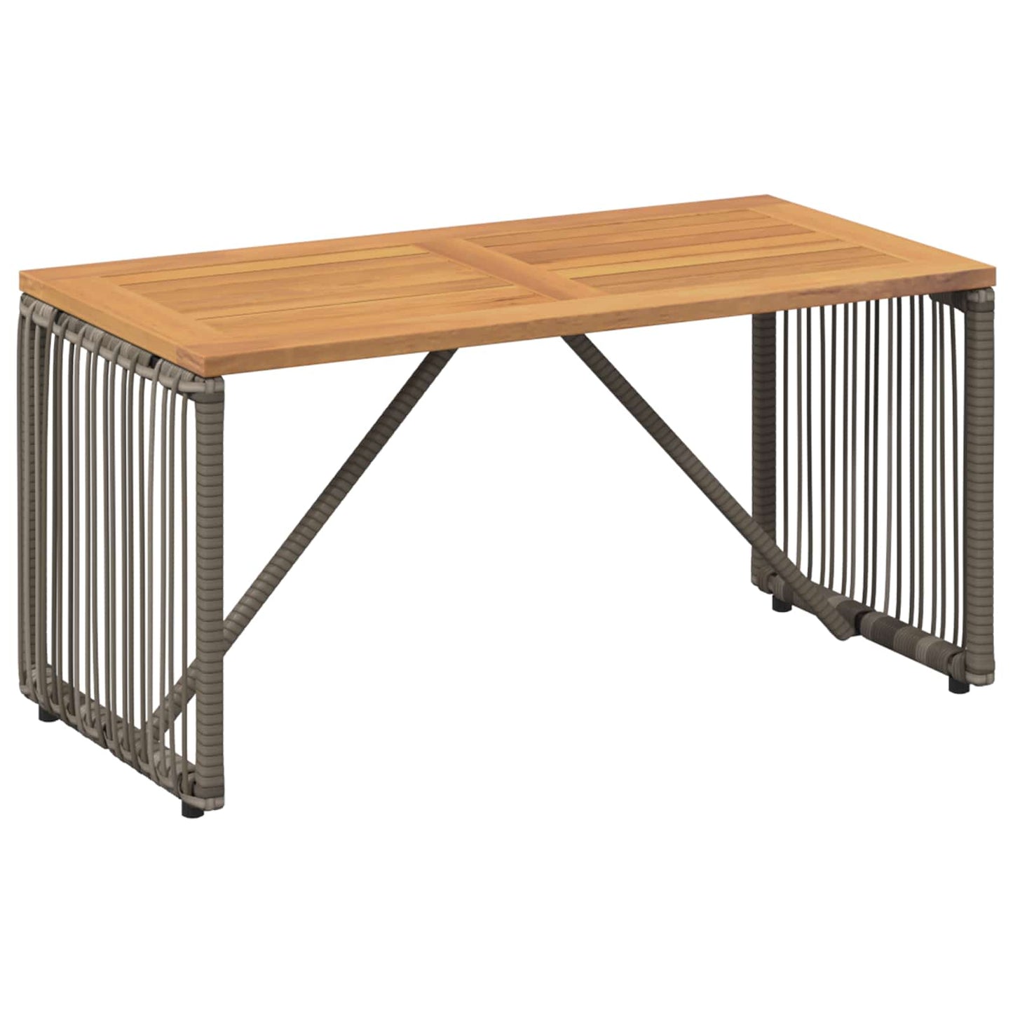 Tisch für Outdoor Grau und Braun 80 x 40 x 40 cm Poly-Rattan