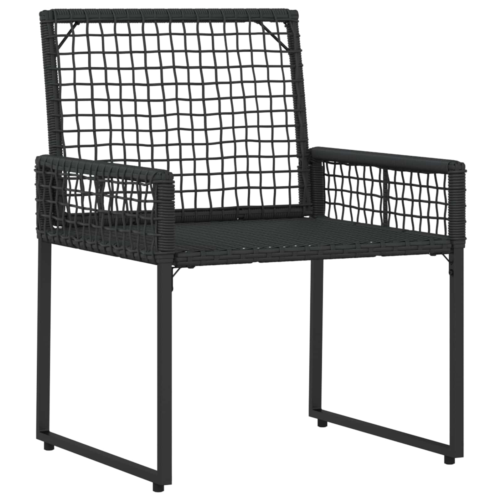 Gartenmöbel Set 4 Stk. Schwarz und Cremeweiß