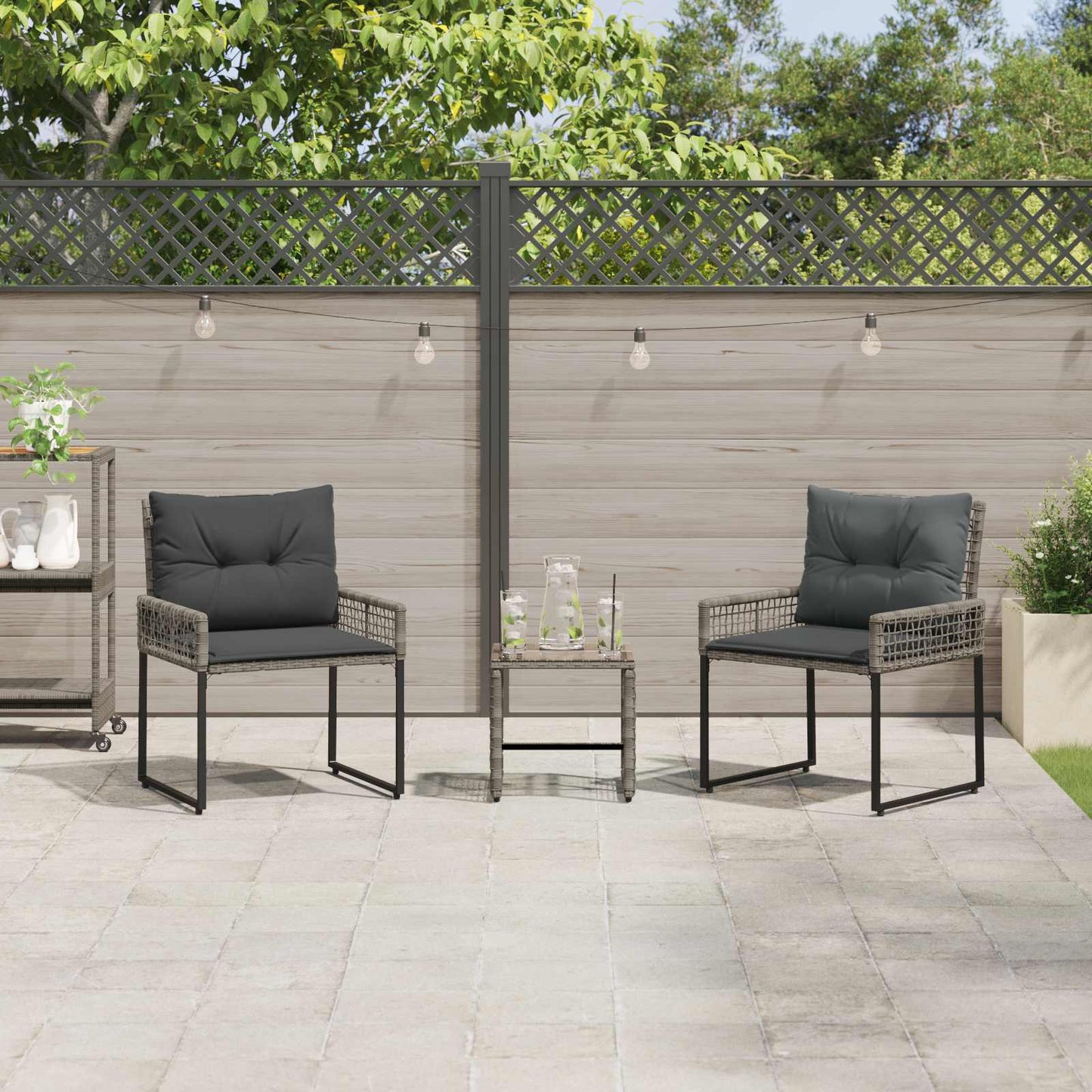 Gartenmöbel Set 3 Stk. Grau