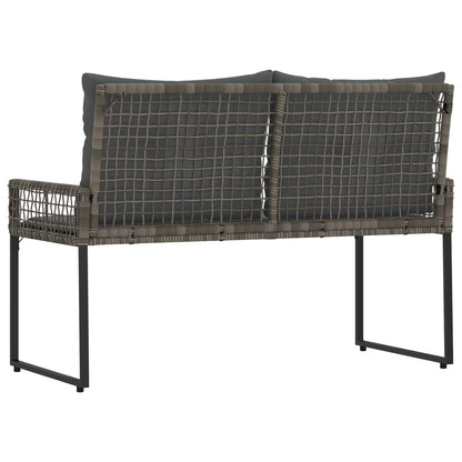 Bank Outdoor Grau 118 x 55 x 82 cm PE-Rattan und Stoff