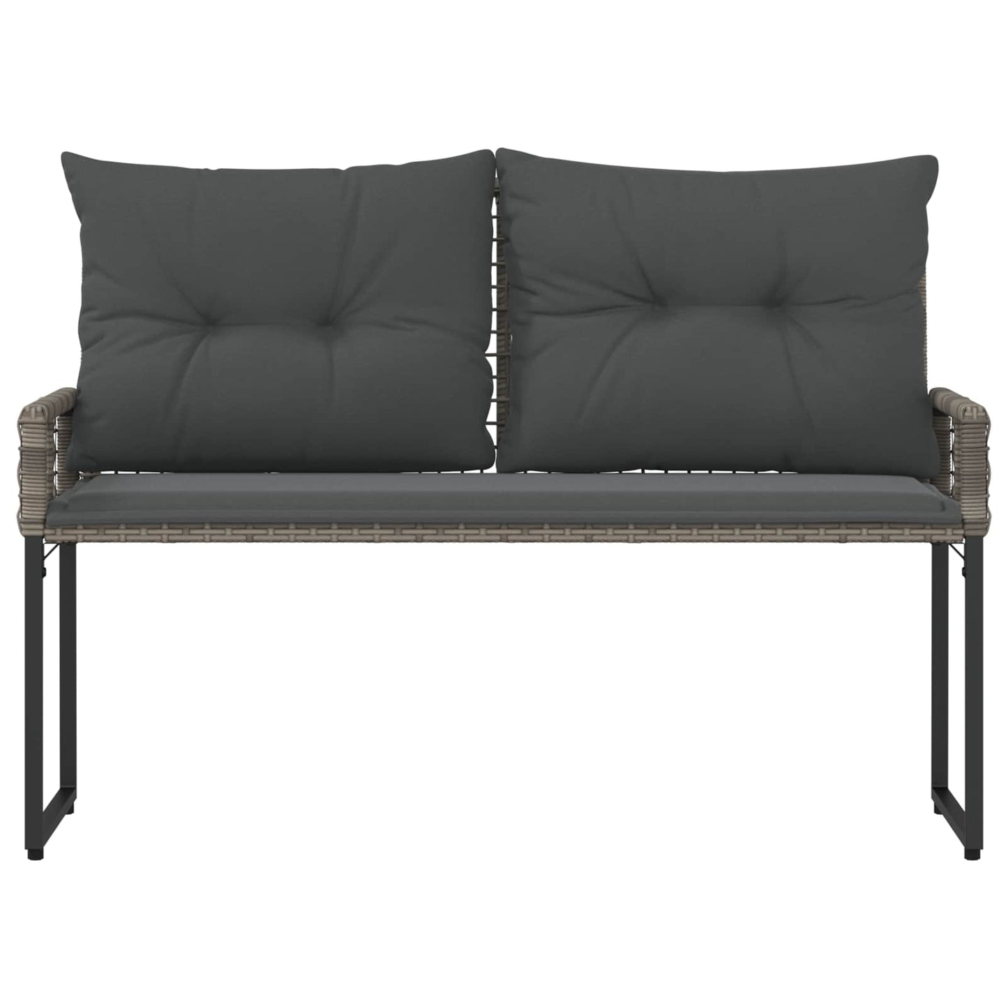 Bank Outdoor Grau 118 x 55 x 82 cm PE-Rattan und Stoff