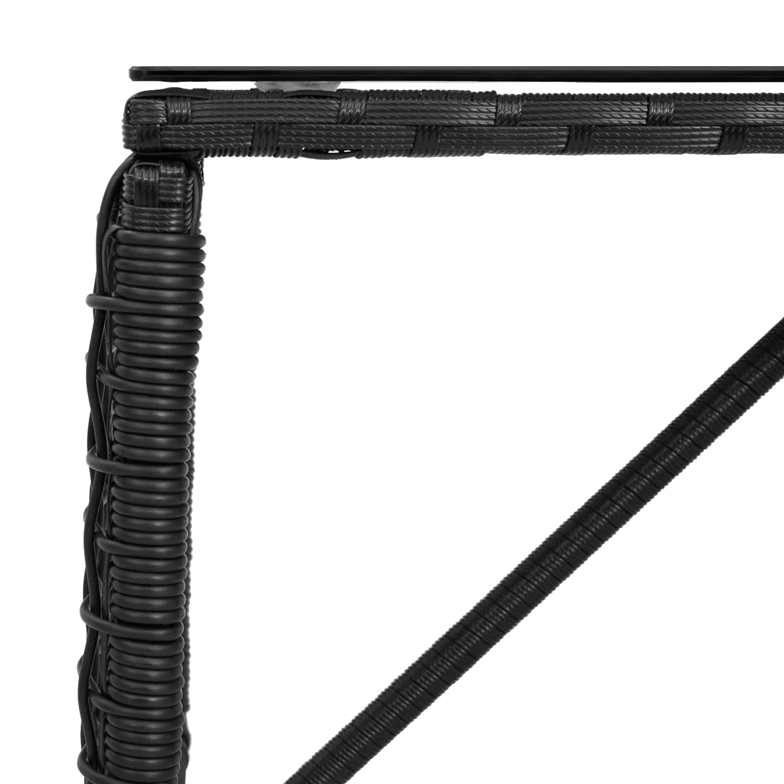Tisch für Outdoor Schwarz 80 x 40 x 40 cm PE Rattan und Glas