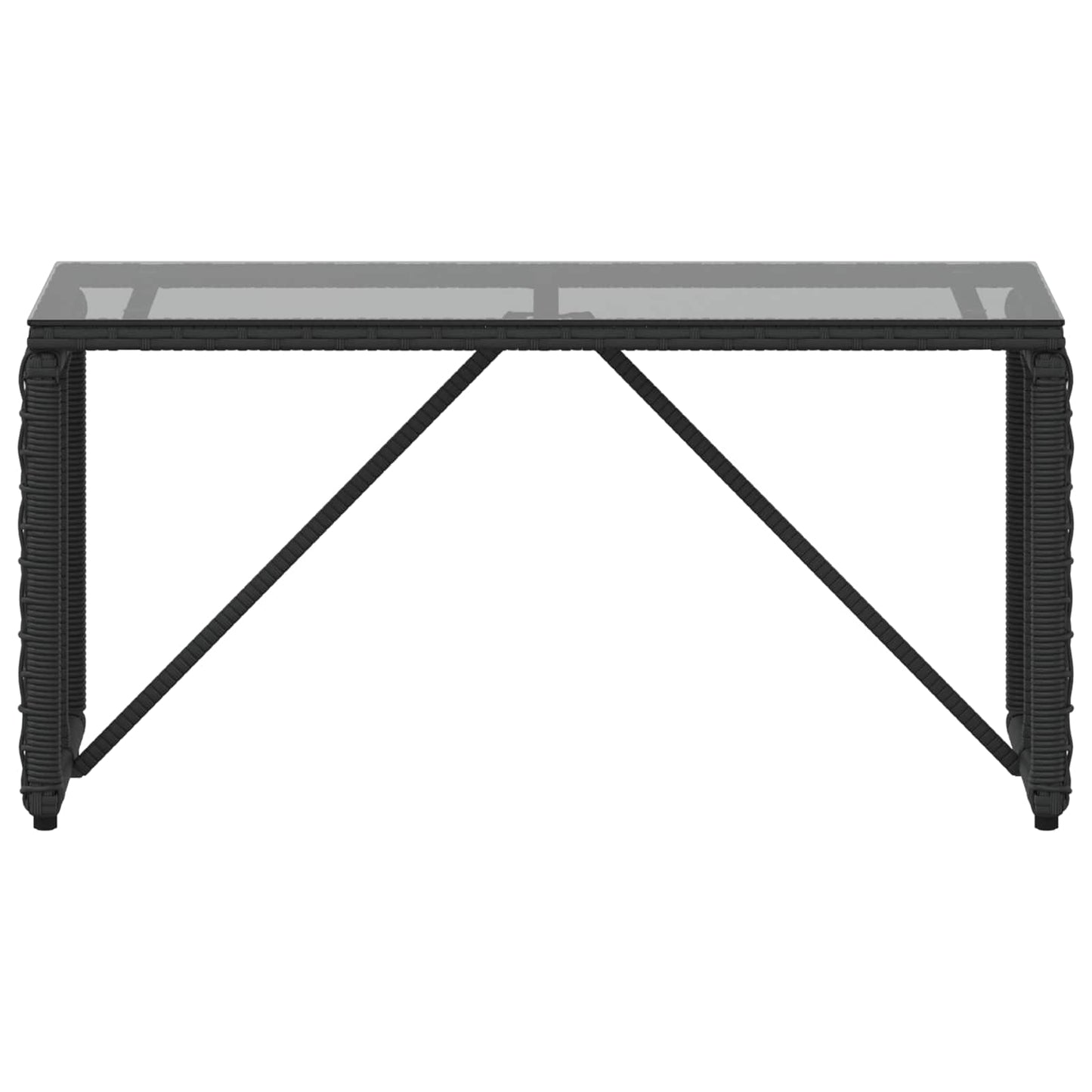 Tisch für Outdoor Schwarz 80 x 40 x 40 cm PE Rattan und Glas