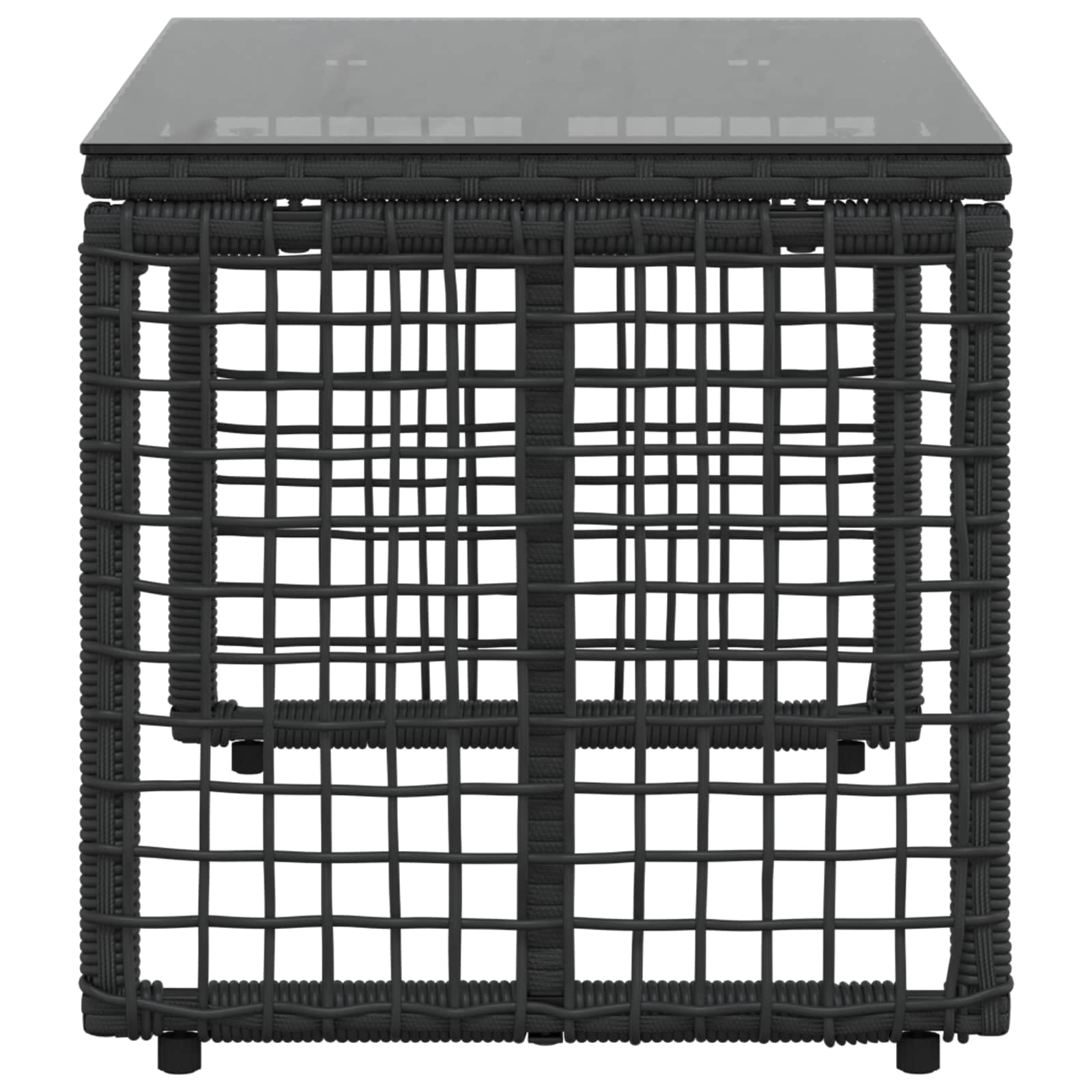 Tisch für Outdoor Schwarz 80 x 40 x 40 cm PE Rattan und Glas