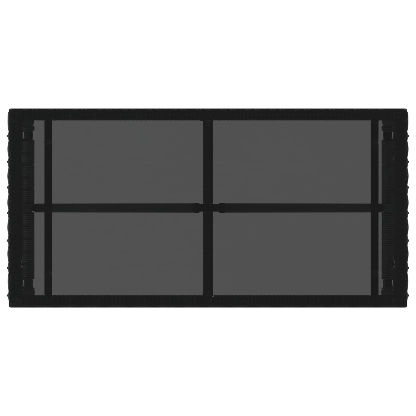 Tisch für Outdoor Schwarz 80 x 40 x 40 cm PE Rattan und Glas