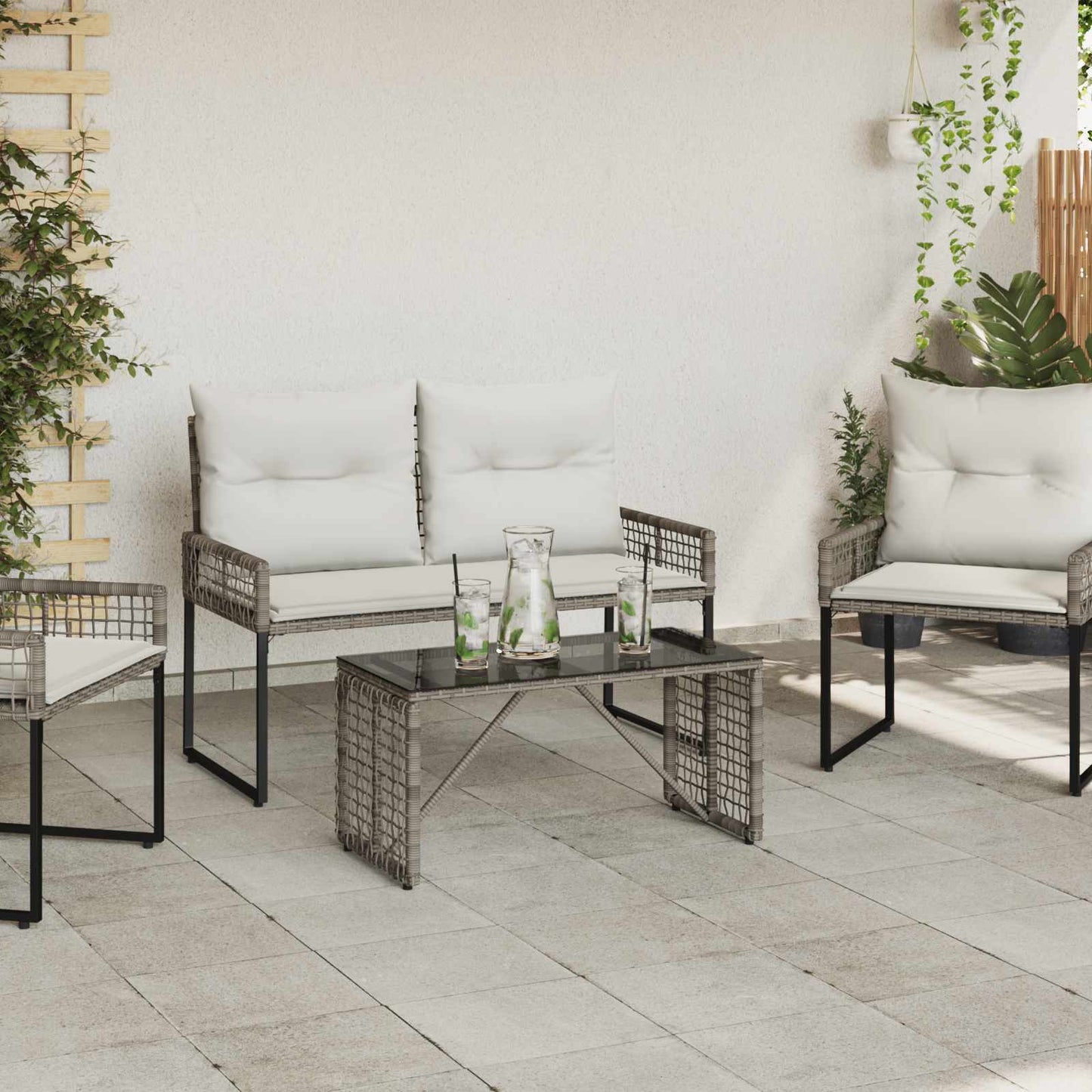 Tisch für Outdoor Grau und Schwarz 80 x 40 x 40 cm