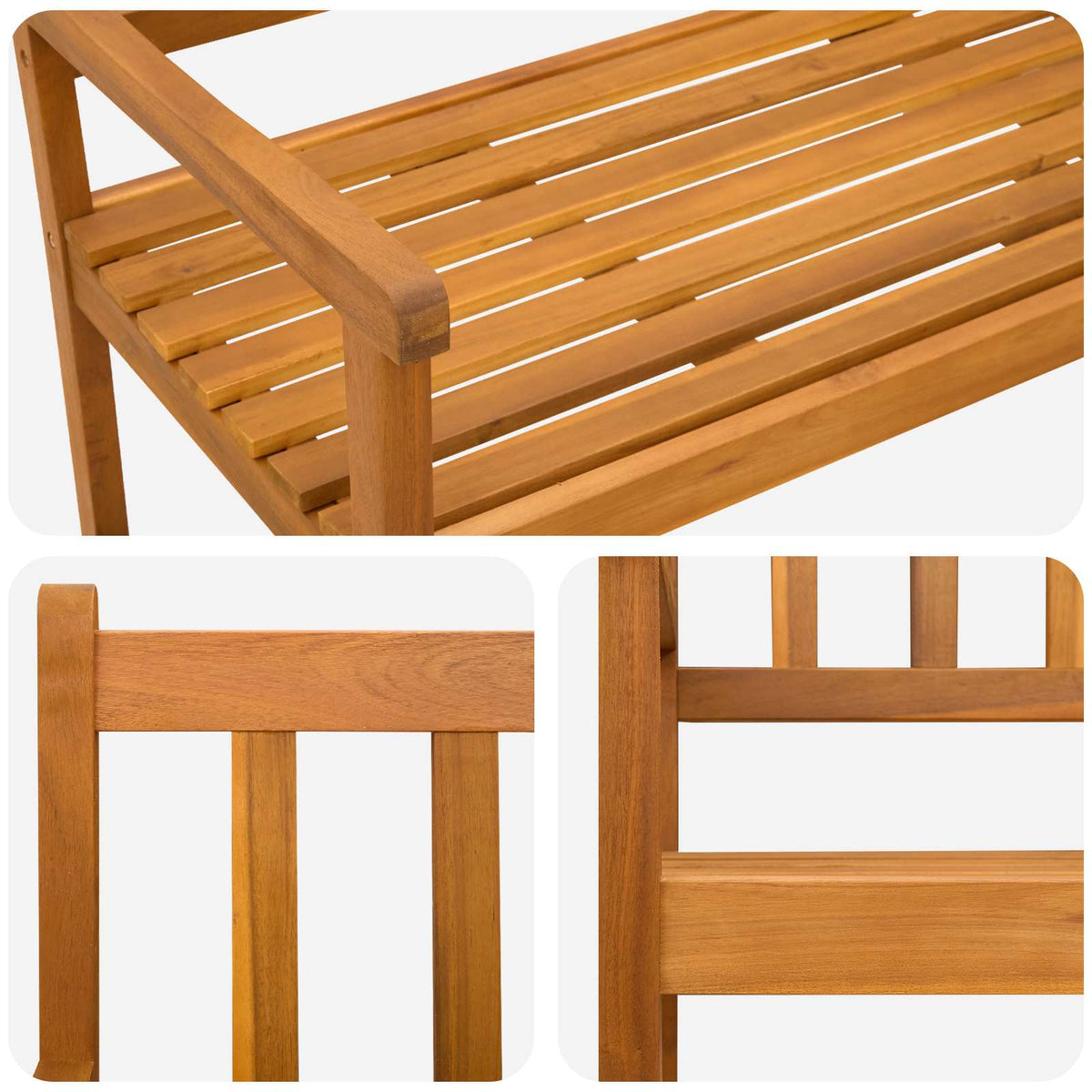 Gartenbank 2-Sitzanzahl 110 x 55 x 90 cm Massivholz Akazie
