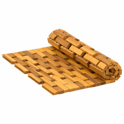 Badematten 2 stk. Natur 44 x 60 cm Massivholz Akazie