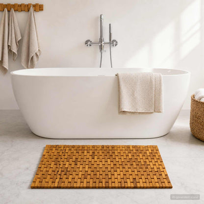 Badematten Natur 65 x 100 cm Massivholz Akazie
