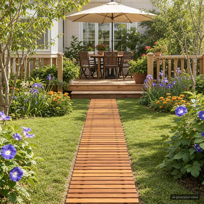 Gartenweg 3 stk. Natur 200 x 40 cm Massivholz Akazie