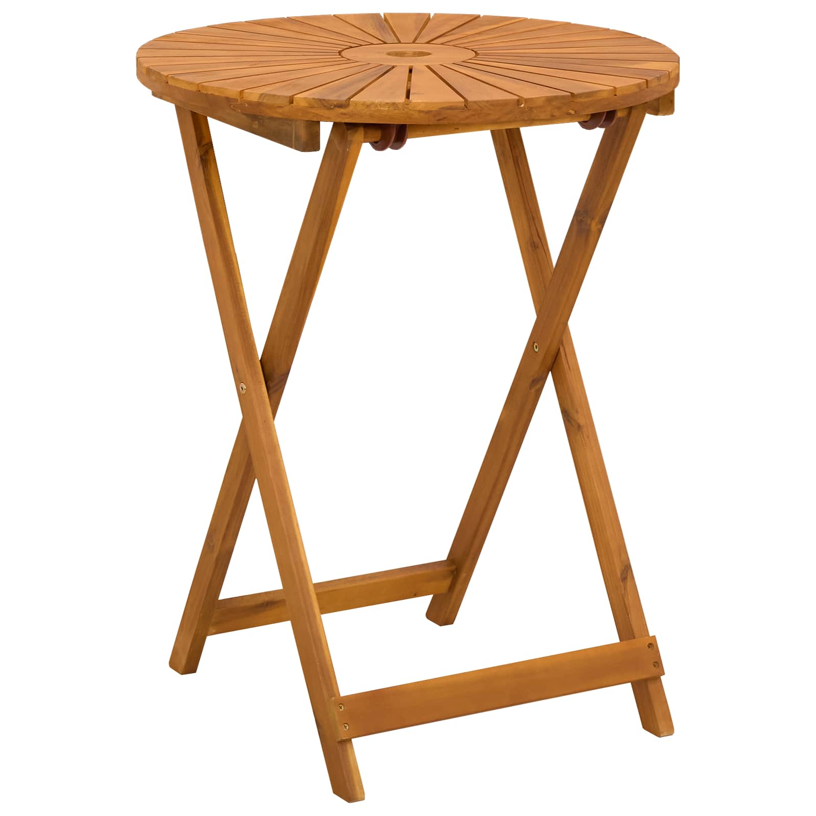 Klappbarer Gartentisch Natur Ø60 x 75 cm Massivholz Akazie